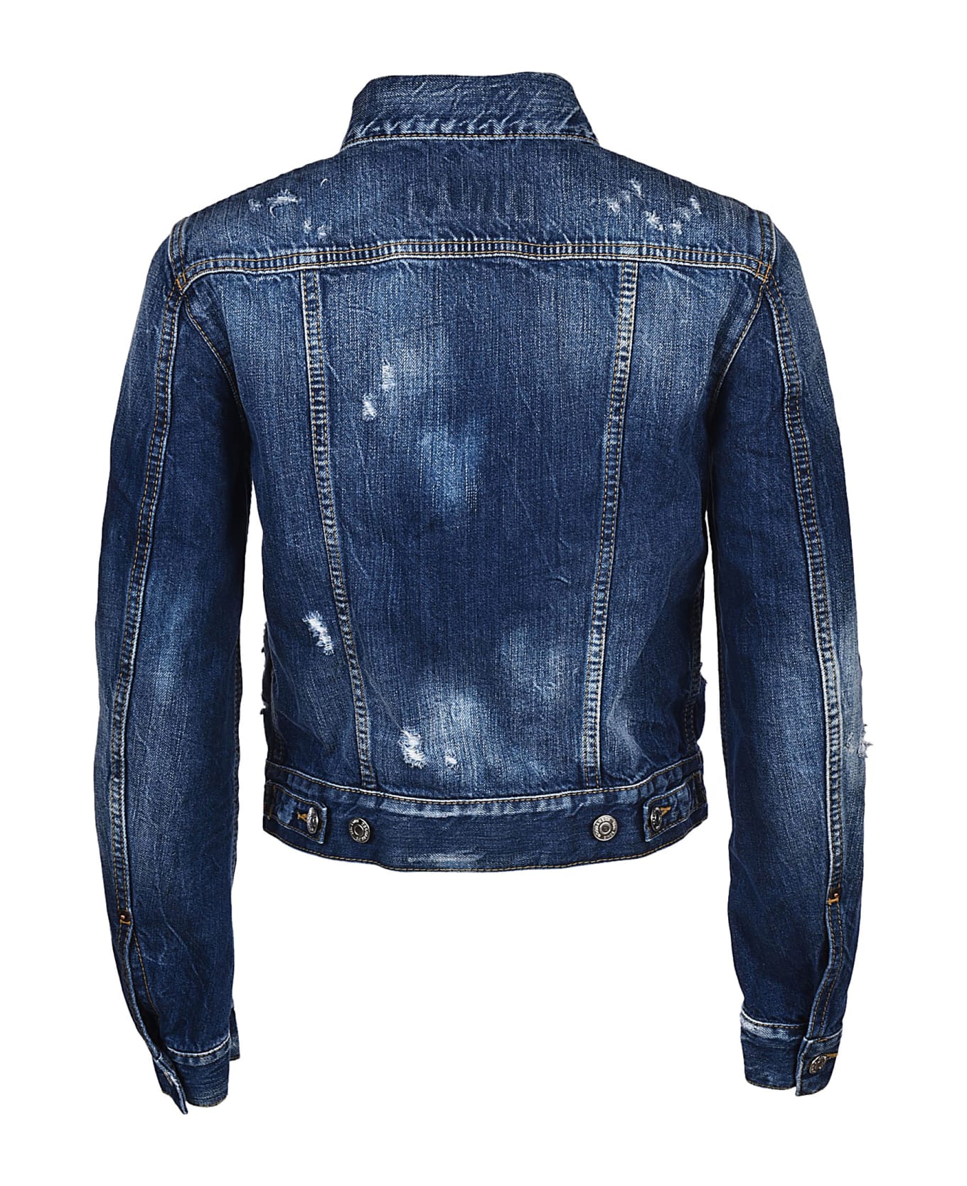 Dsquared2 Frill Embroidered Denim Jacket - Blue