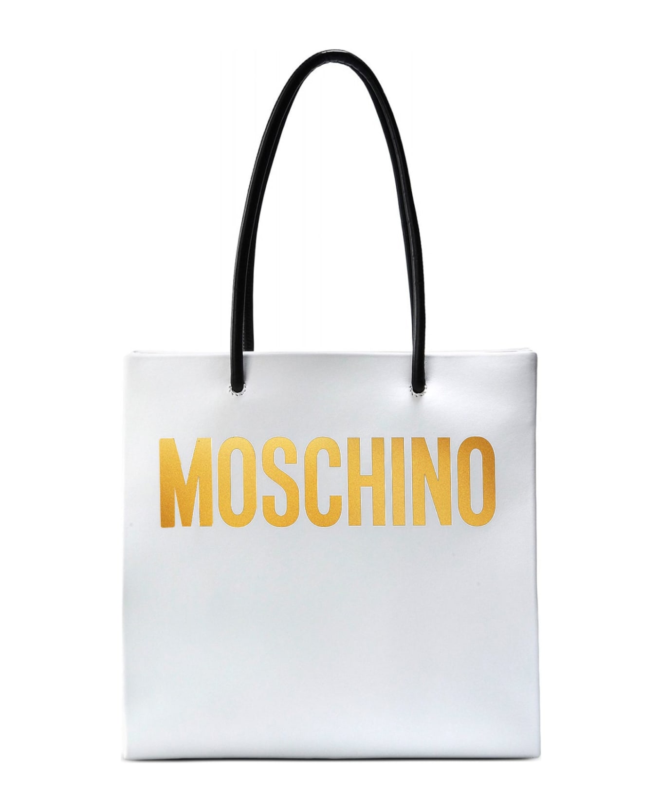 Moschino Logo Tote - White