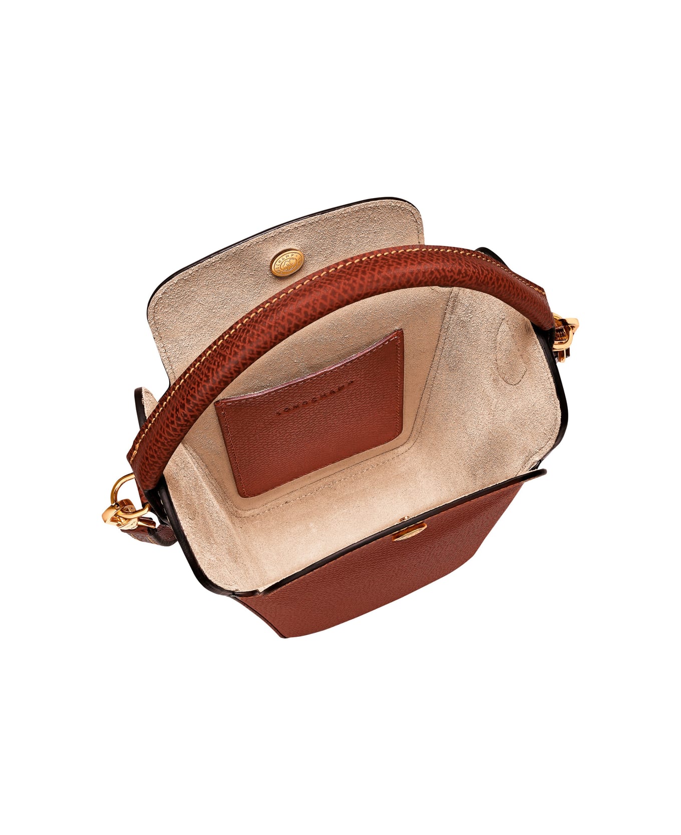 Longchamp 'epure' Brown Crossbody Bag With Adjustable And Removable Shoulder Strap And Embossed Logo On The Front In Leather Woman - Brown