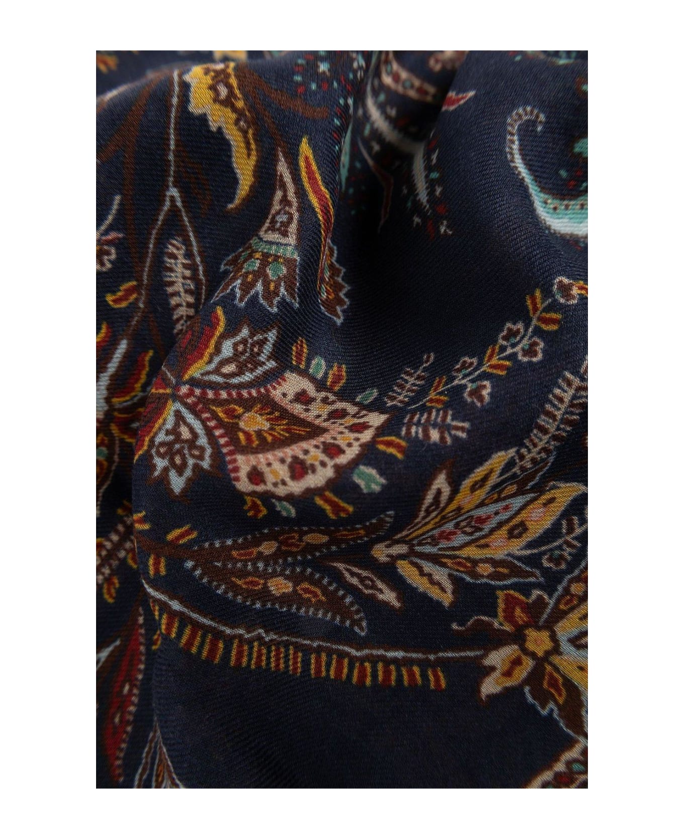 Etro Paisley-printed Frayed-edge Scarf - MultiColour スカーフ