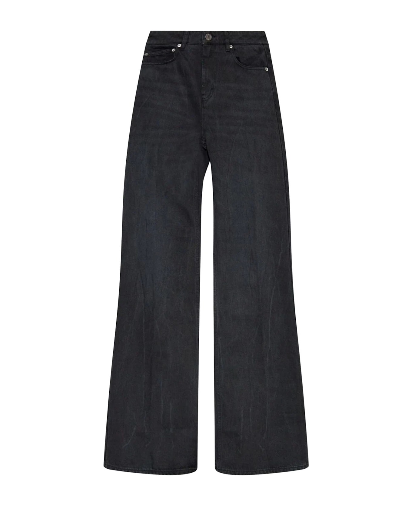 Ami Alexandre Mattiussi Black Cotton Wide-leg Jeans - Black