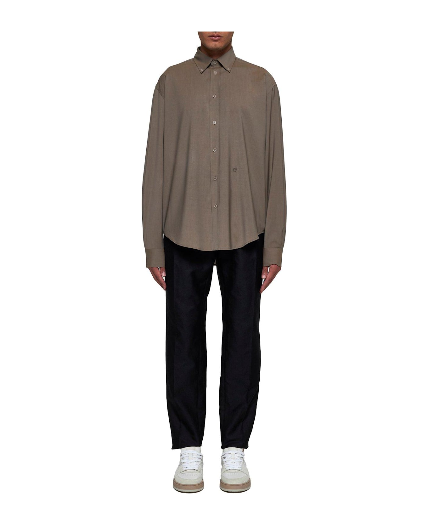 Fendi Long Sleeved Buttoned Shirt - Nutmeg