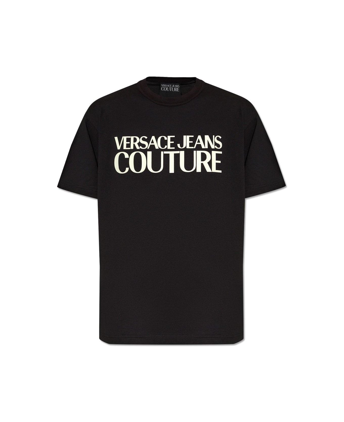 Versace Jeans Couture Logo Printed Crewneck T-shirt - Nero シャツ