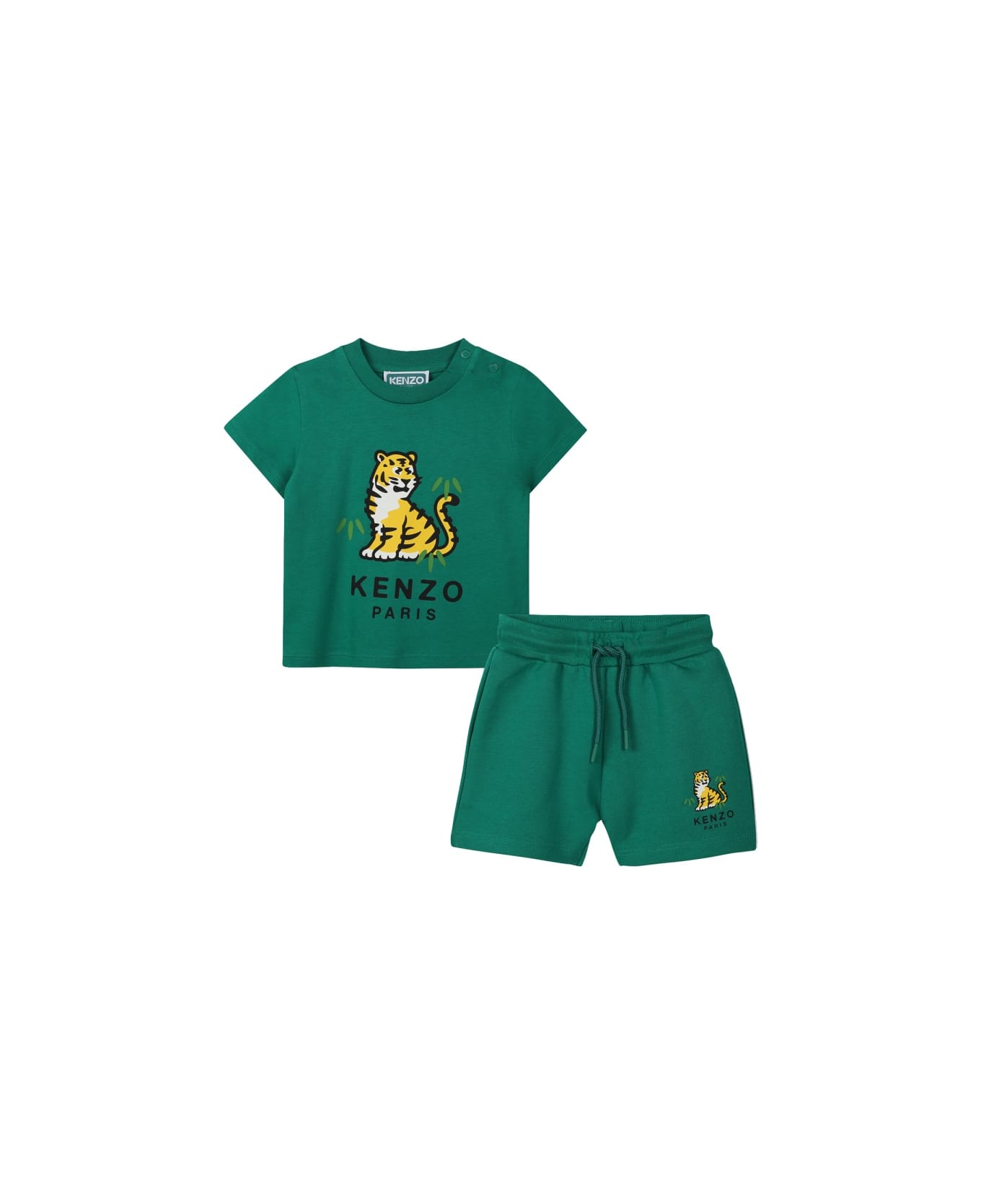 Kenzo T-shirt Set With Bermuda Shorts - GREEN
