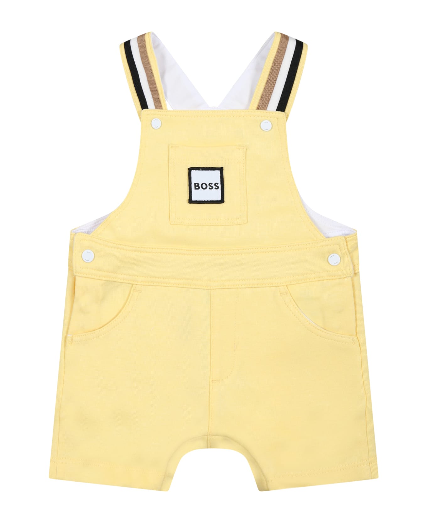 Hugo Boss Multicolor Set For Baby Boy With Logo - Yellow ボディスーツ＆セットアップ