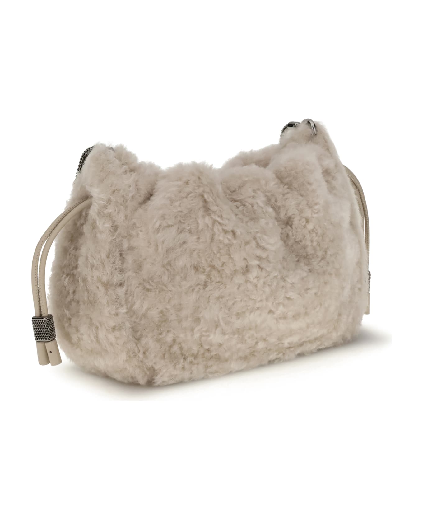 Brunello Cucinelli Mellow Mini Shearling Shoulder Bag