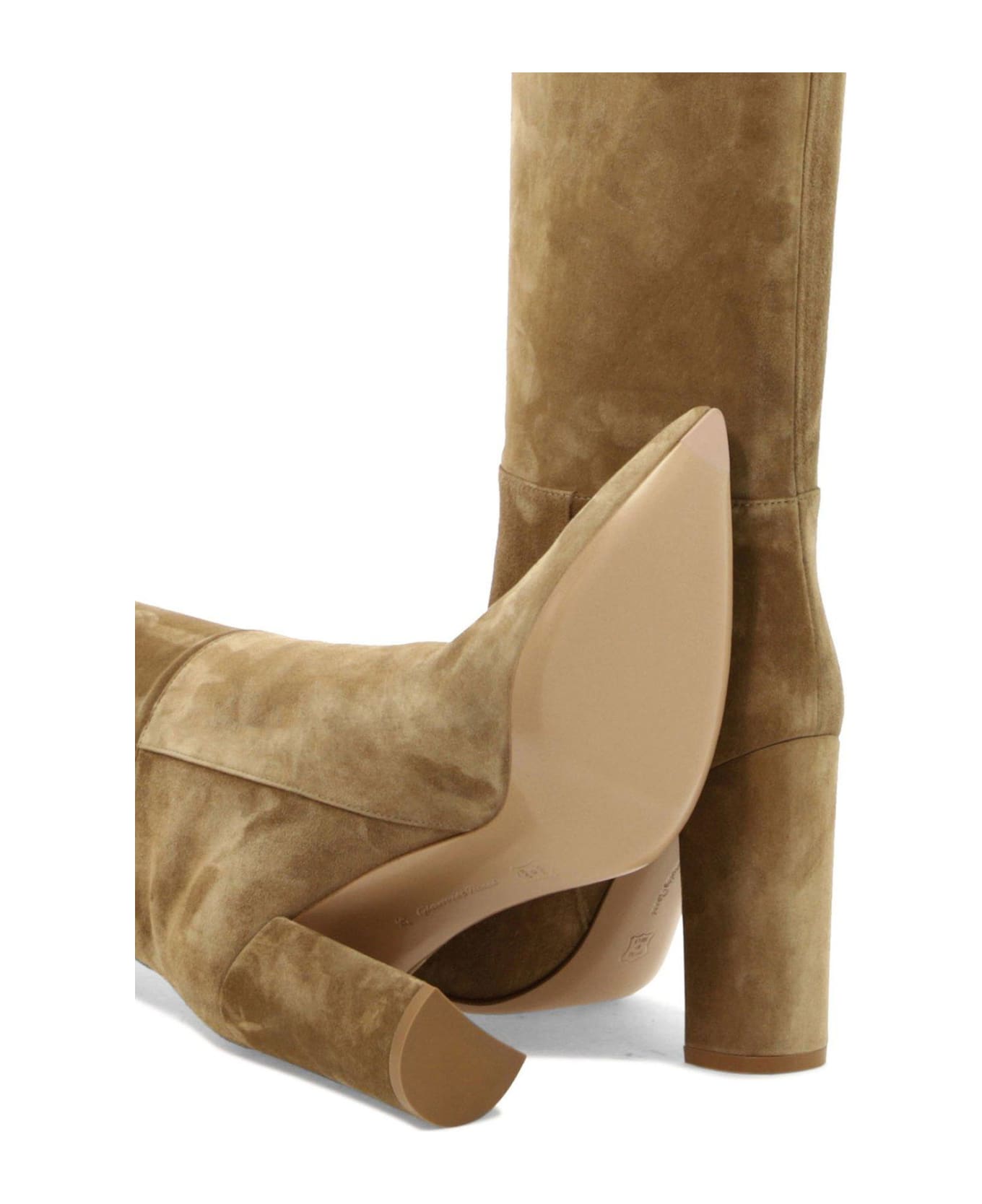 Gianvito Rossi Pointed-toe Heeled Boots - CAMEL ブーツ