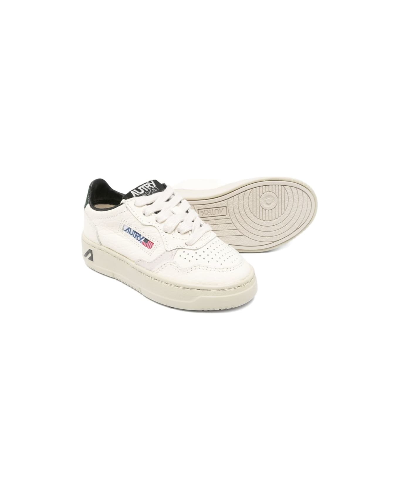 Autry Kids Perforated Leather Sneakers - White