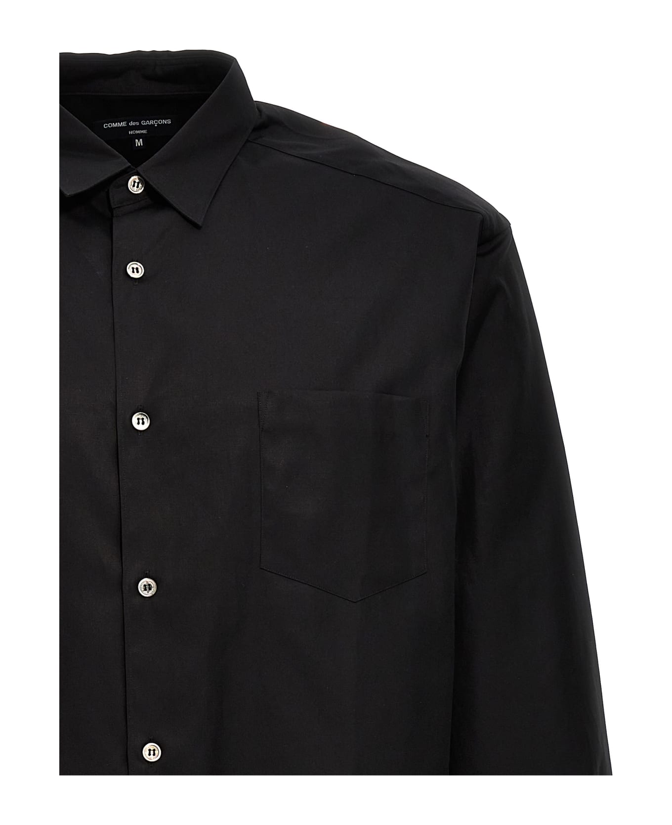 Comme des Garçons Homme Logo Embroidery Shirt - Black   シャツ