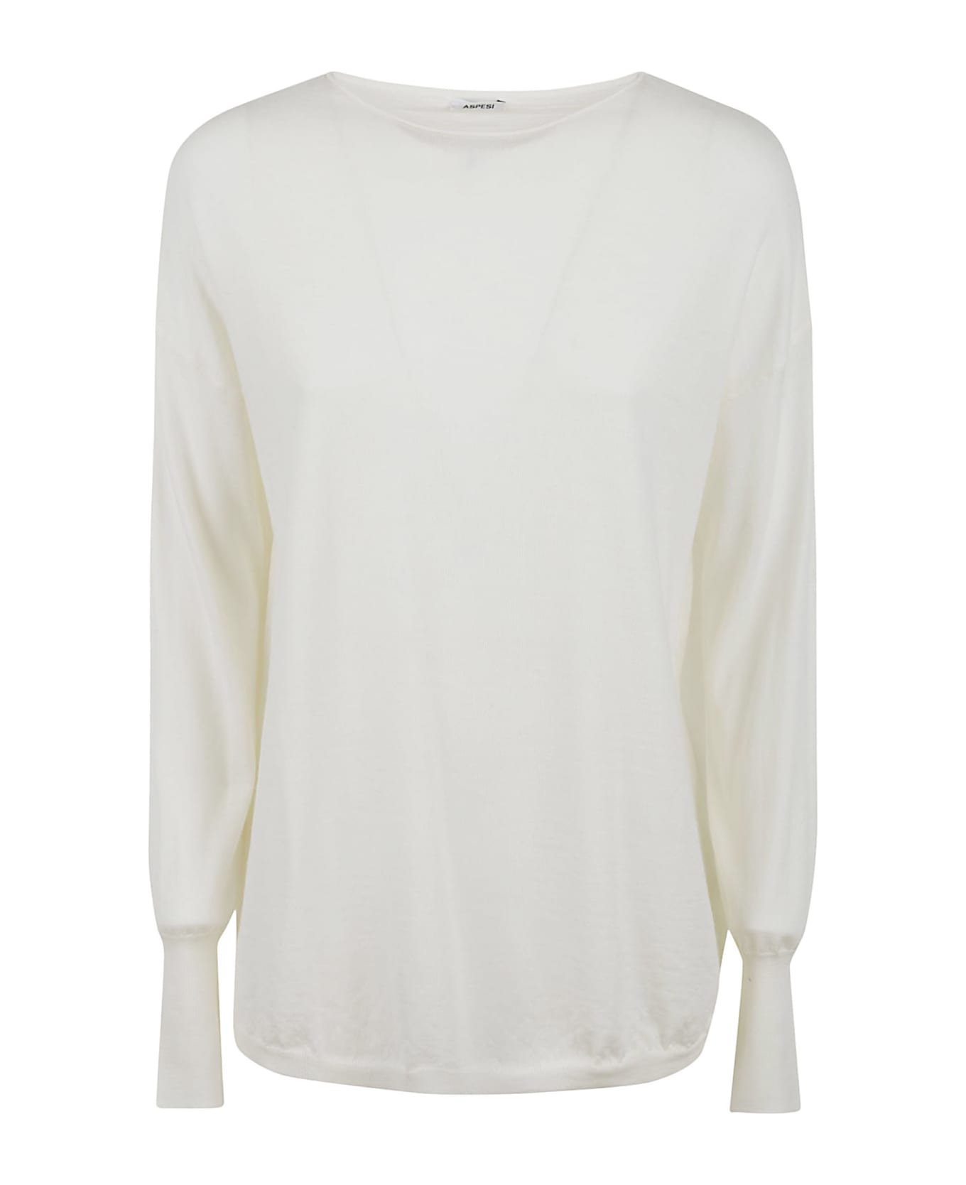 Aspesi Round Neck Plain Sweater - Naturale ニットウェア