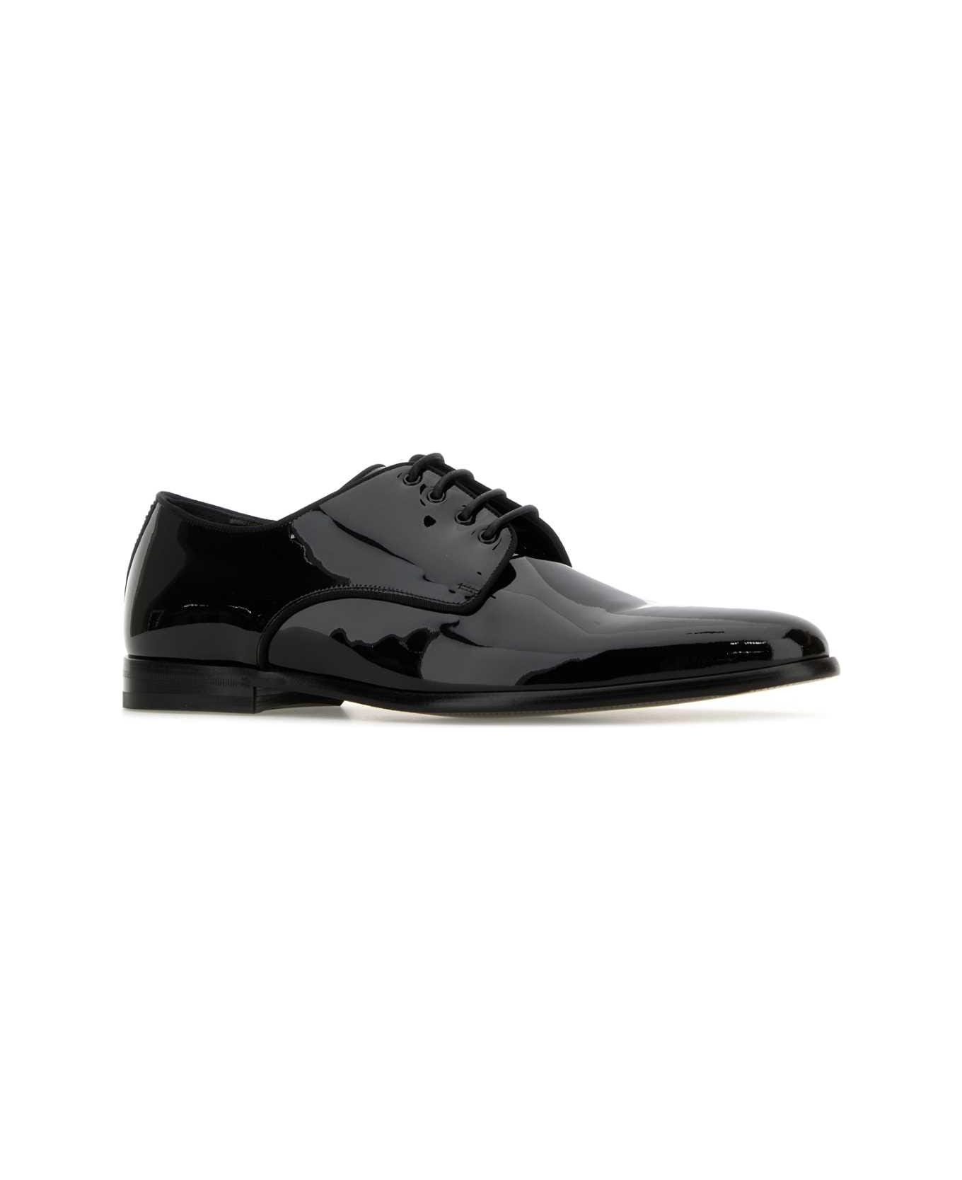 Dolce & Gabbana Black Leather Raffaello Lace-up Shoes - NERO