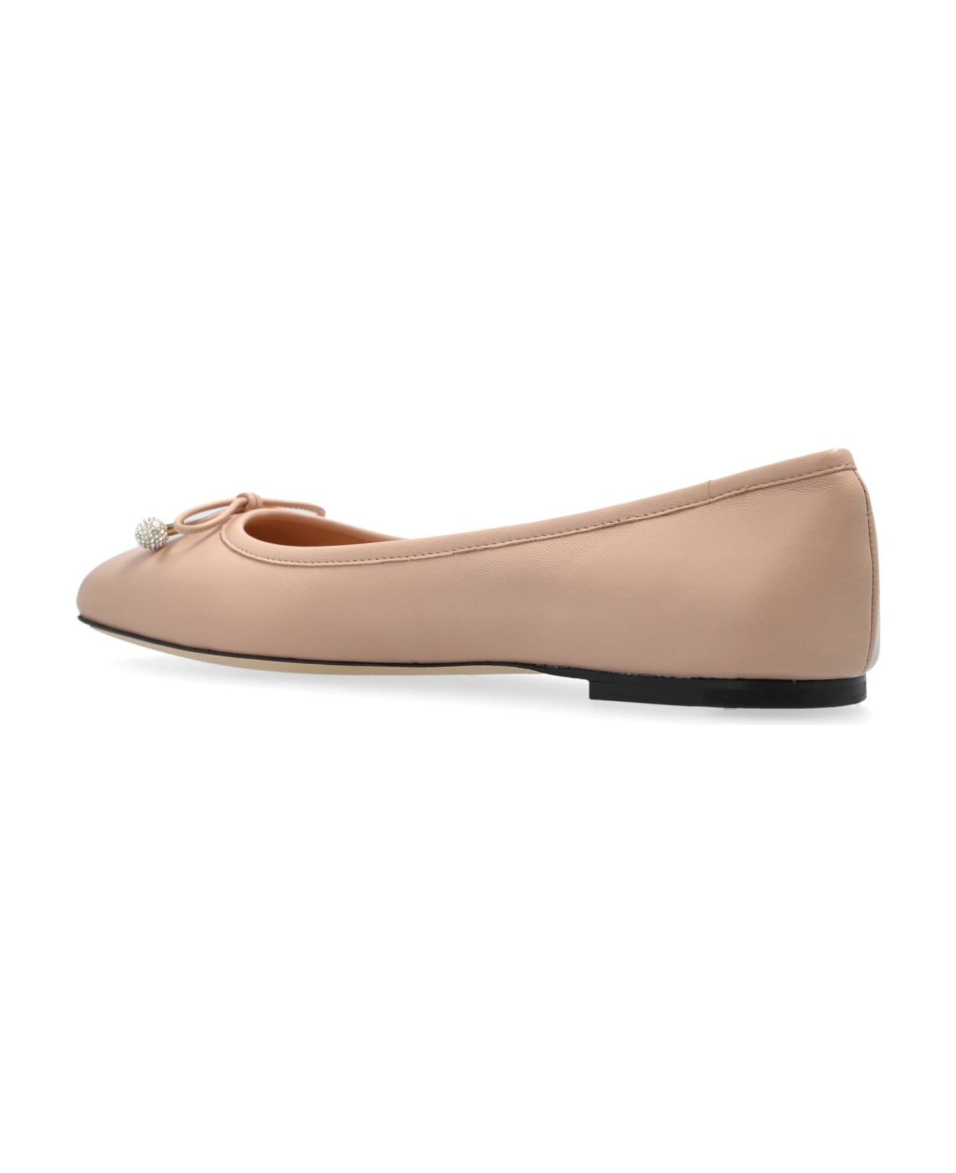 Jimmy Choo Leather Ballet Flats 'elme' - Powder