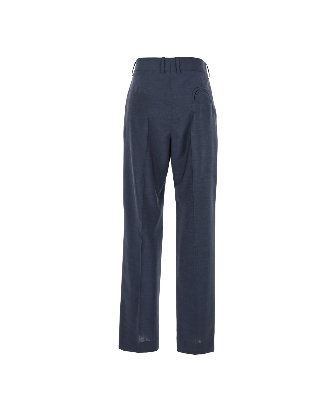 Blazé Milano 
aile
 Blue Pants With Belt Loops And Box-pleated Details In Wool Blend Woman - Blu
