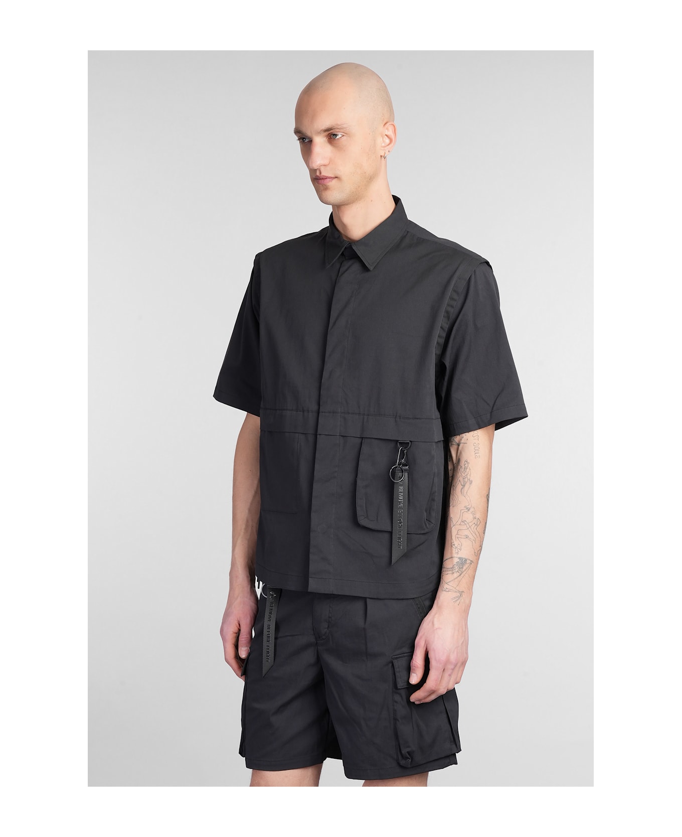 Alpha Industries Utility Shirt Shirt In Black Cotton - black