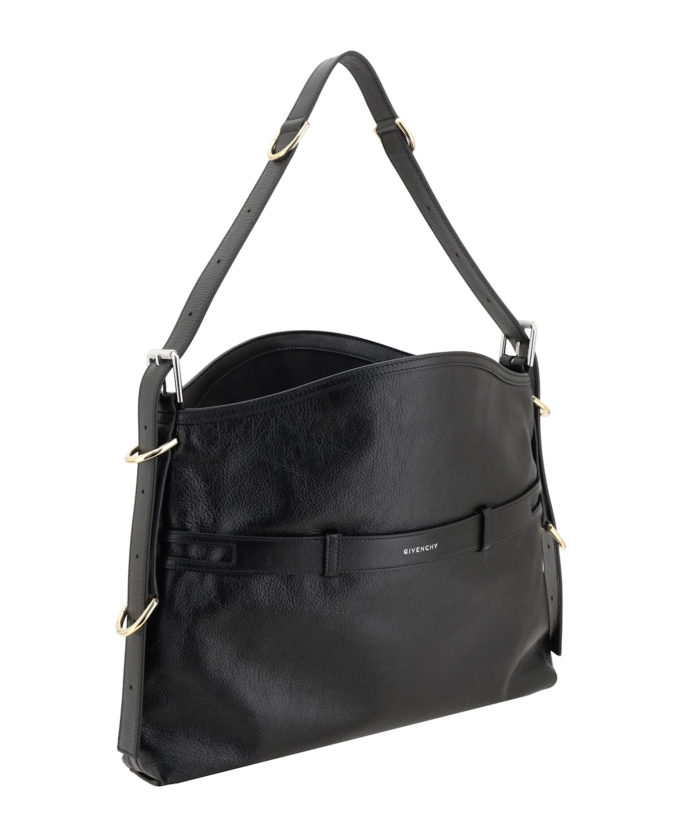 Givenchy Voyou Buckles Shoulder Bag - Black