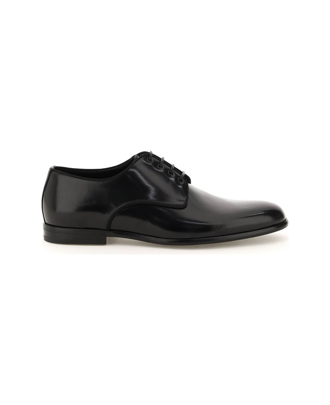 Dolce & Gabbana Raffaello Brushed Leather Derby Shoes - BLACK (Black) ローファー＆デッキシューズ