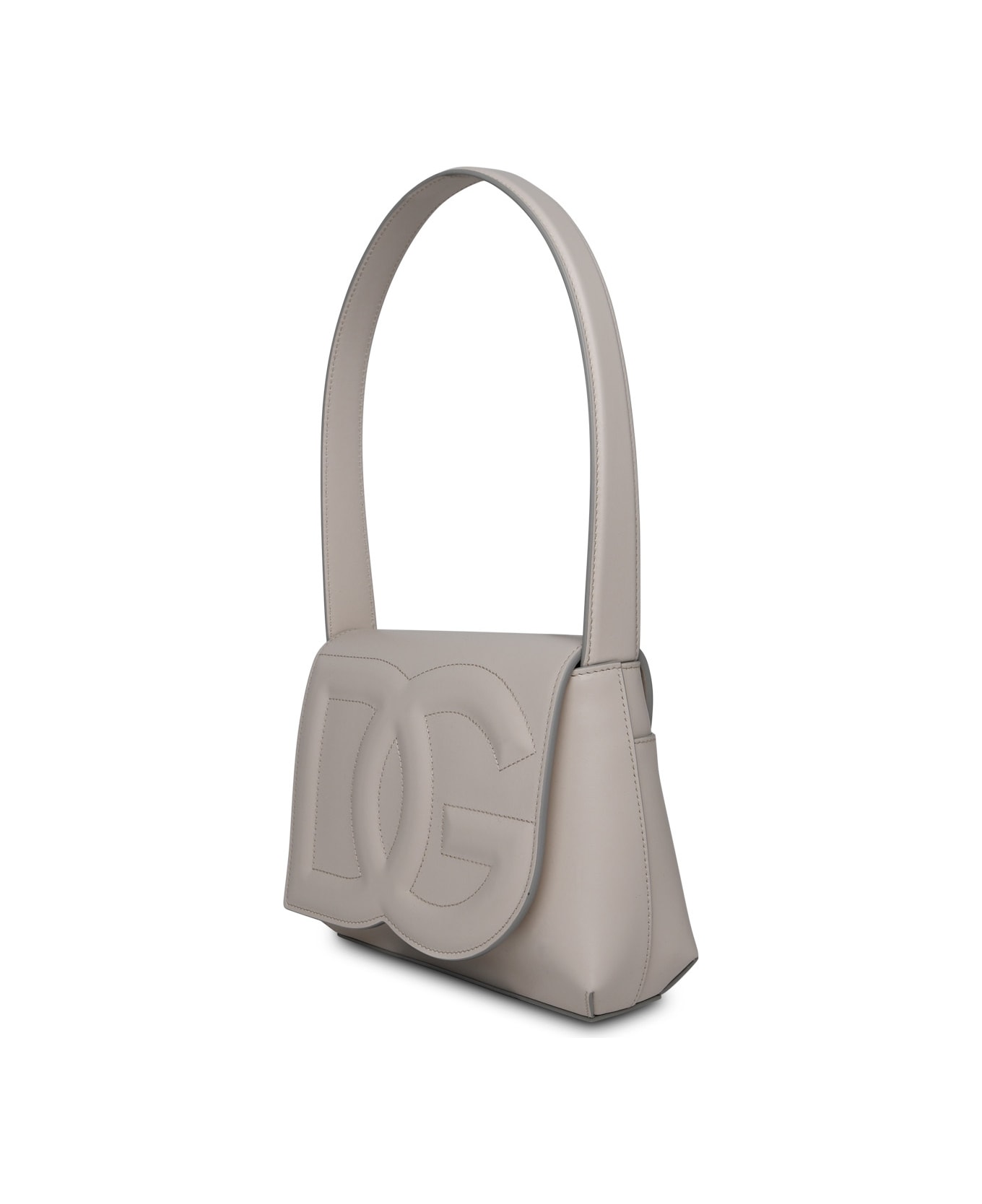 Dolce & Gabbana Dg Logo Shoulder Bag In Ivory Calf Leather - Avorio