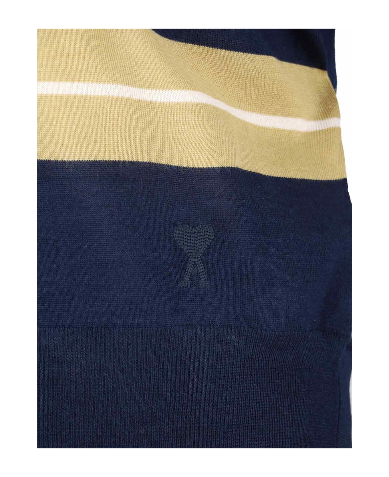 Ami Alexandre Mattiussi Striped Polo Shirt - Blue