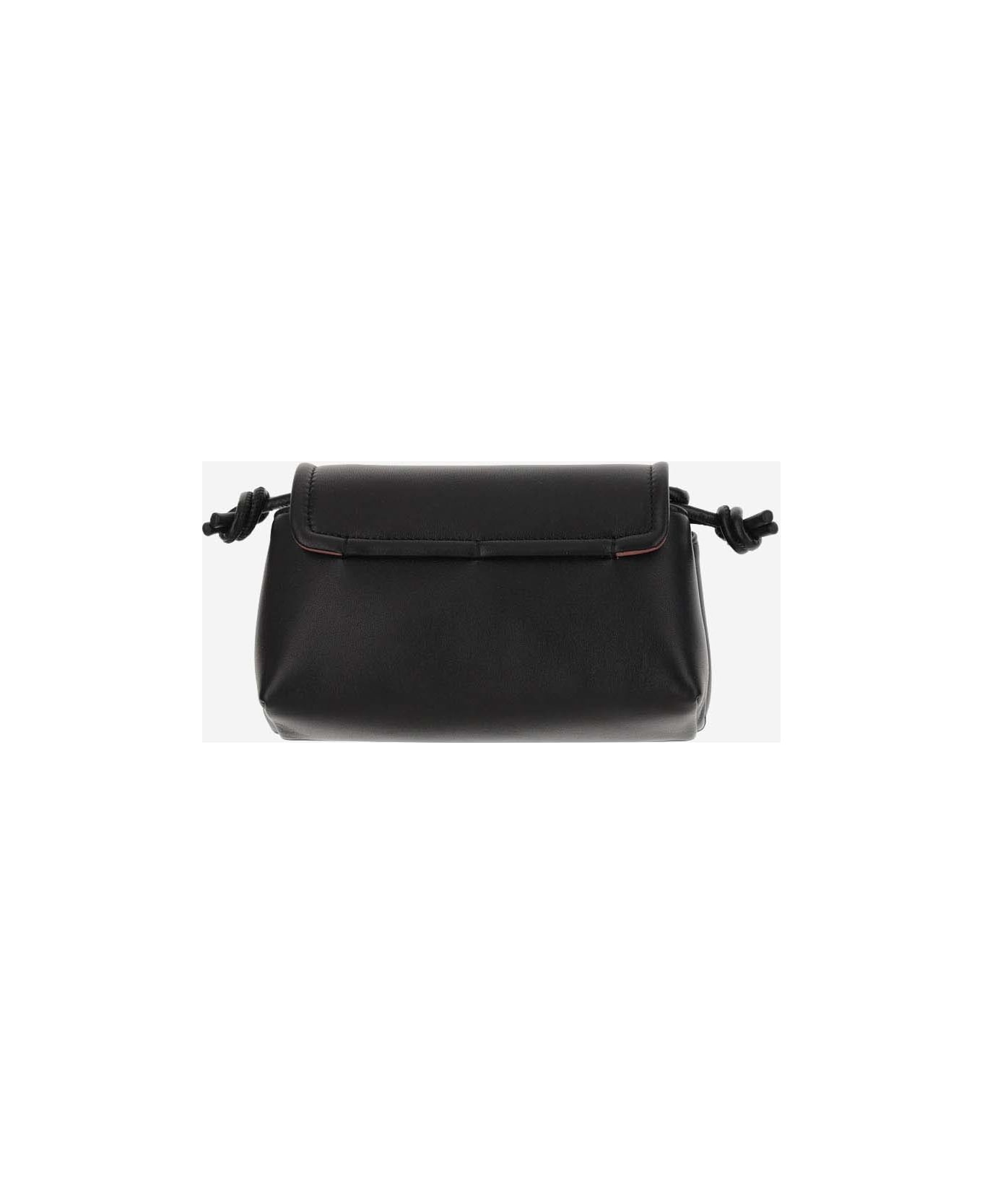 Valentino Garavani Black Leather Vlogo Crossbody Bag - NERO