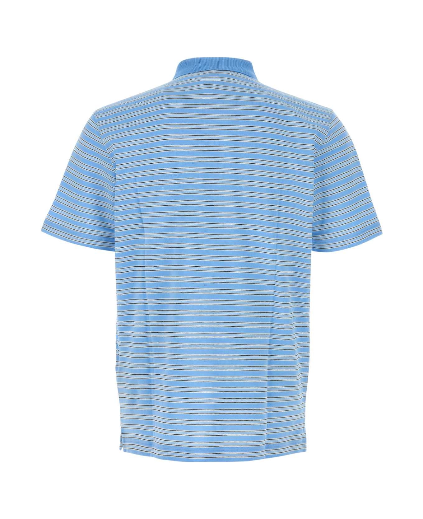 Prada Embroidered Piquet Polo Shirt - AZZURRONERO