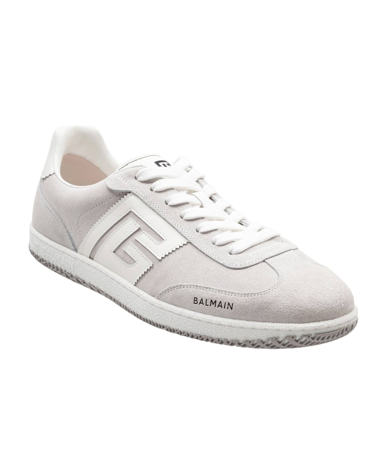 Balmain Swan Sneakers In White Suede - WHITE