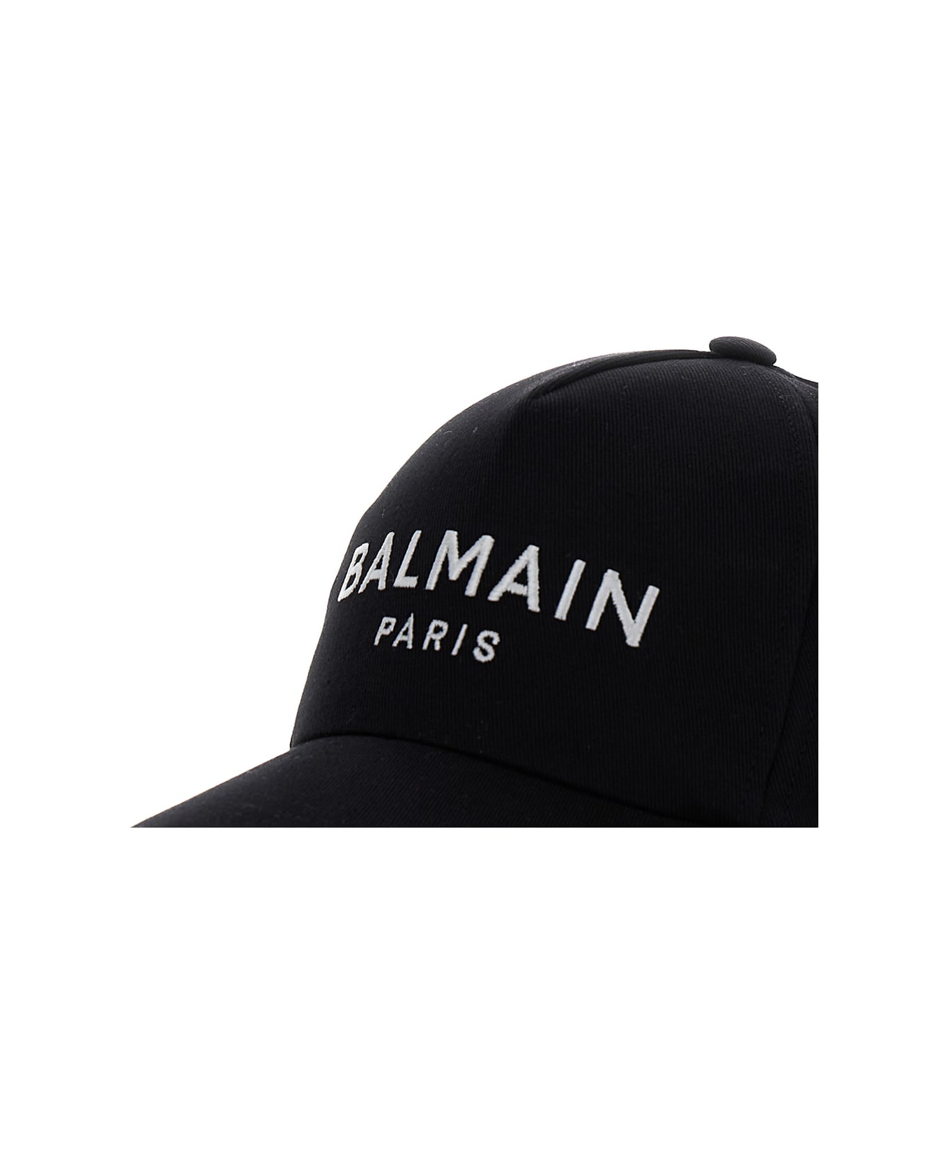 Balmain Black Baseball Cap With Logo Embroidery In Cotton Man - Black 帽子