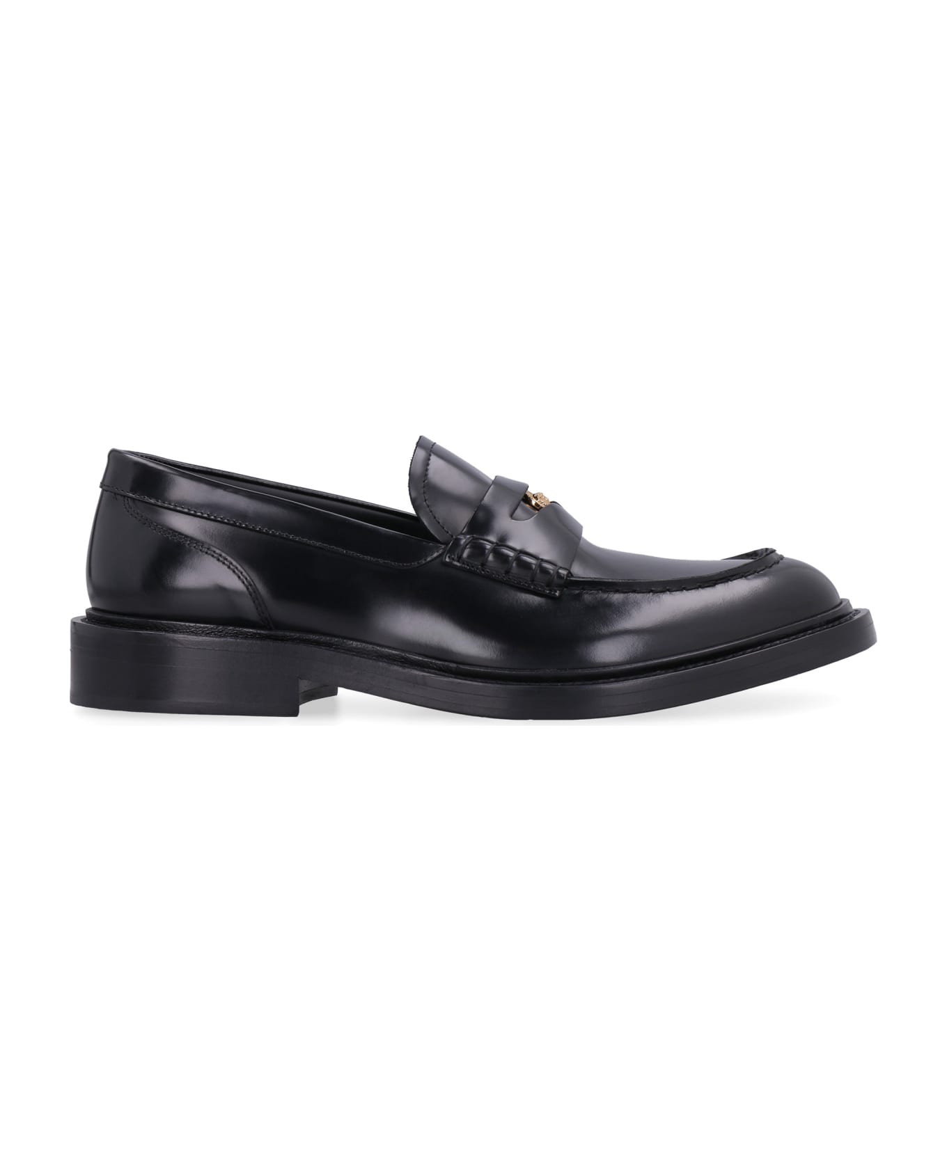 Versace Leather Loafers - black