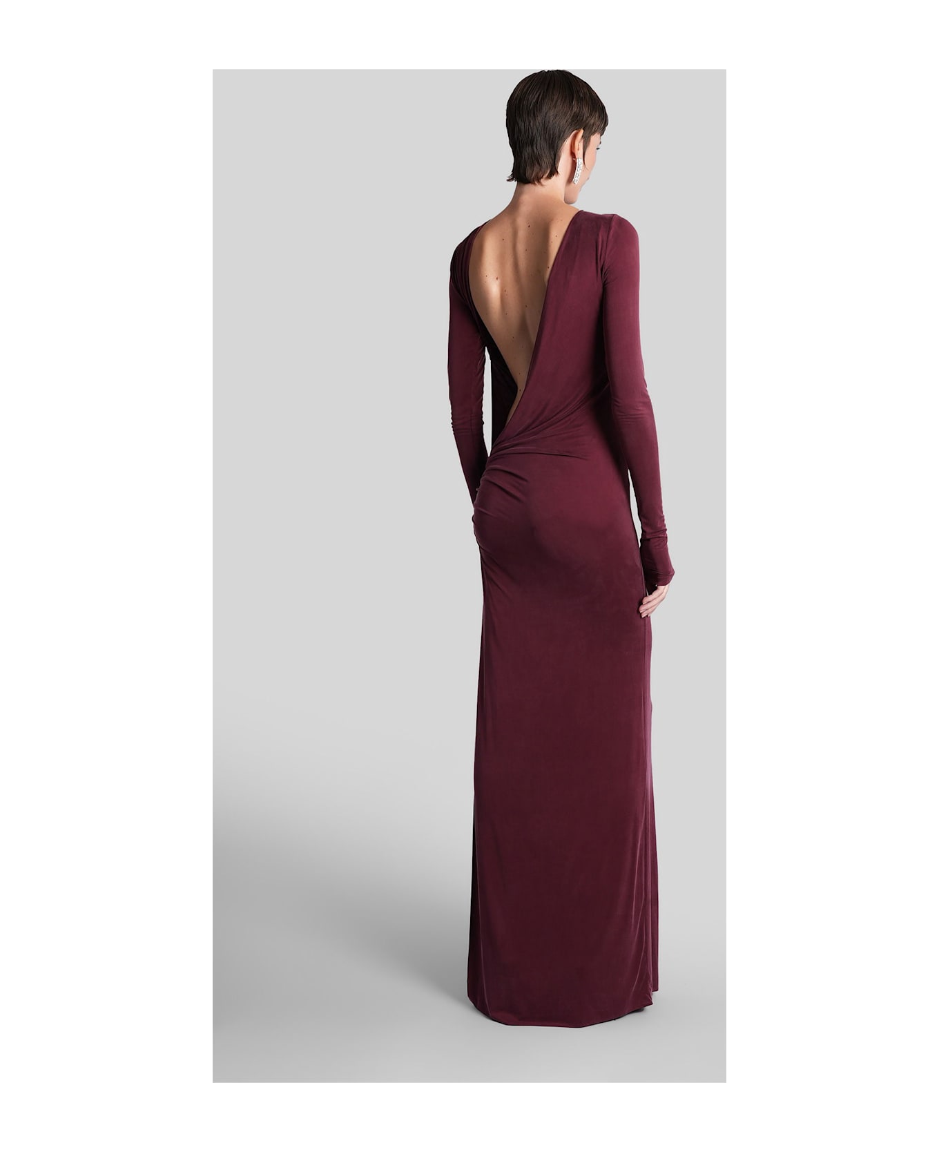 The Andamane Sophie Maxi Long Dress In Bordeaux Polyamide Polyester - bordeaux
