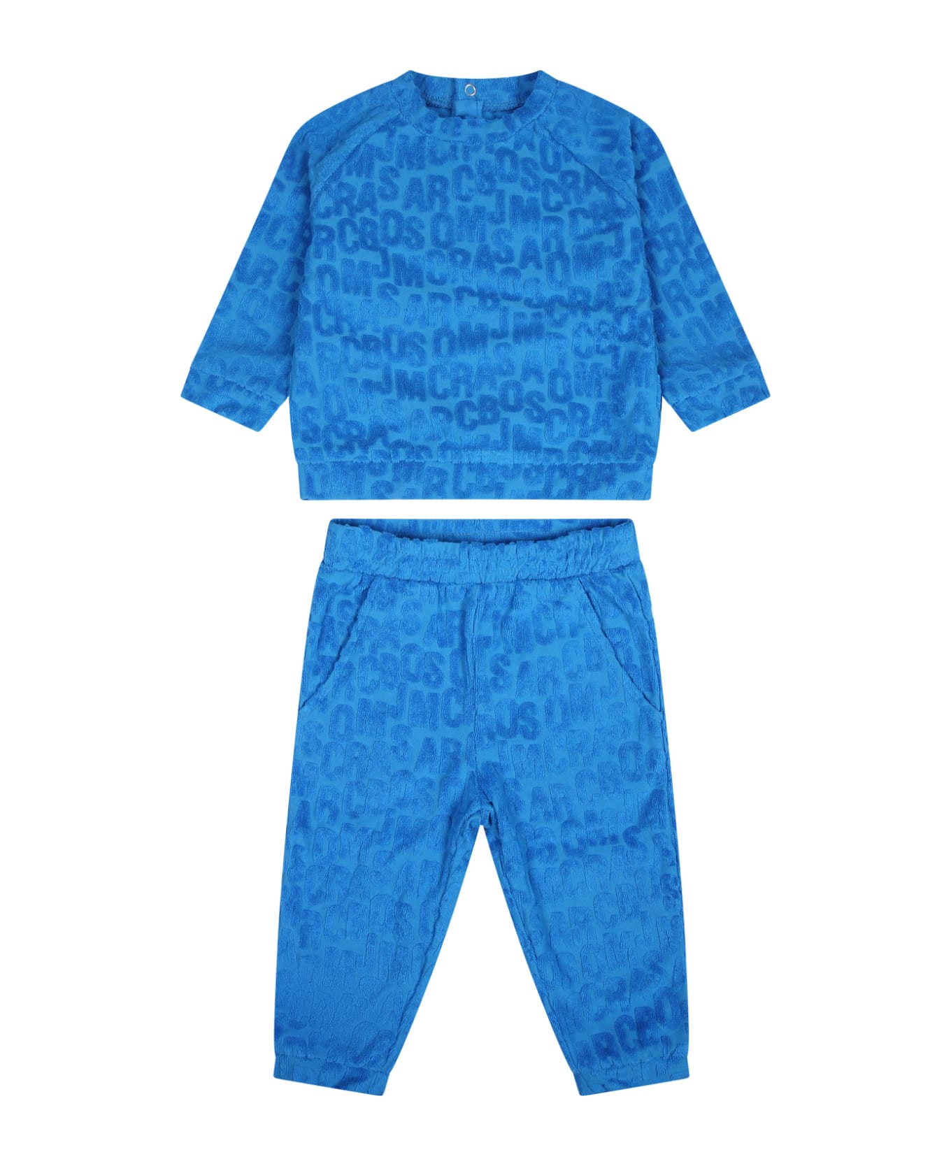Marc Jacobs Blue Set For Baby Boy With Logo - Light Blue