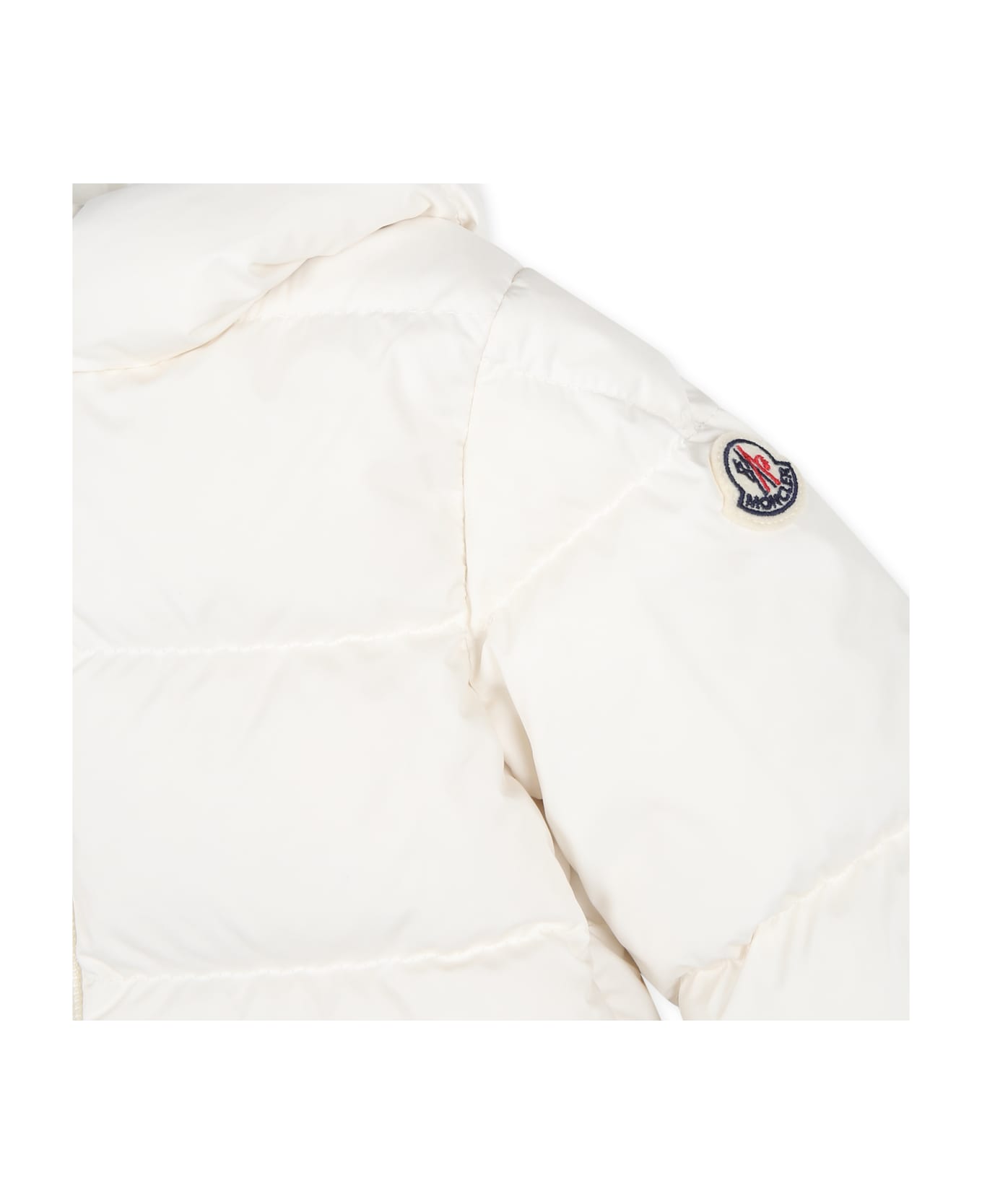 Moncler Sharon White Down Jacket For Baby Girl With Logo - White