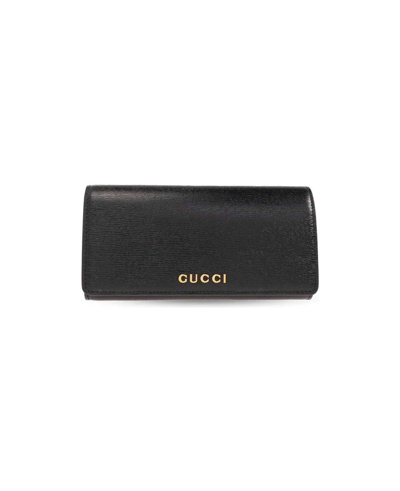 Gucci Logo Plaque Continental Wallet - Nero