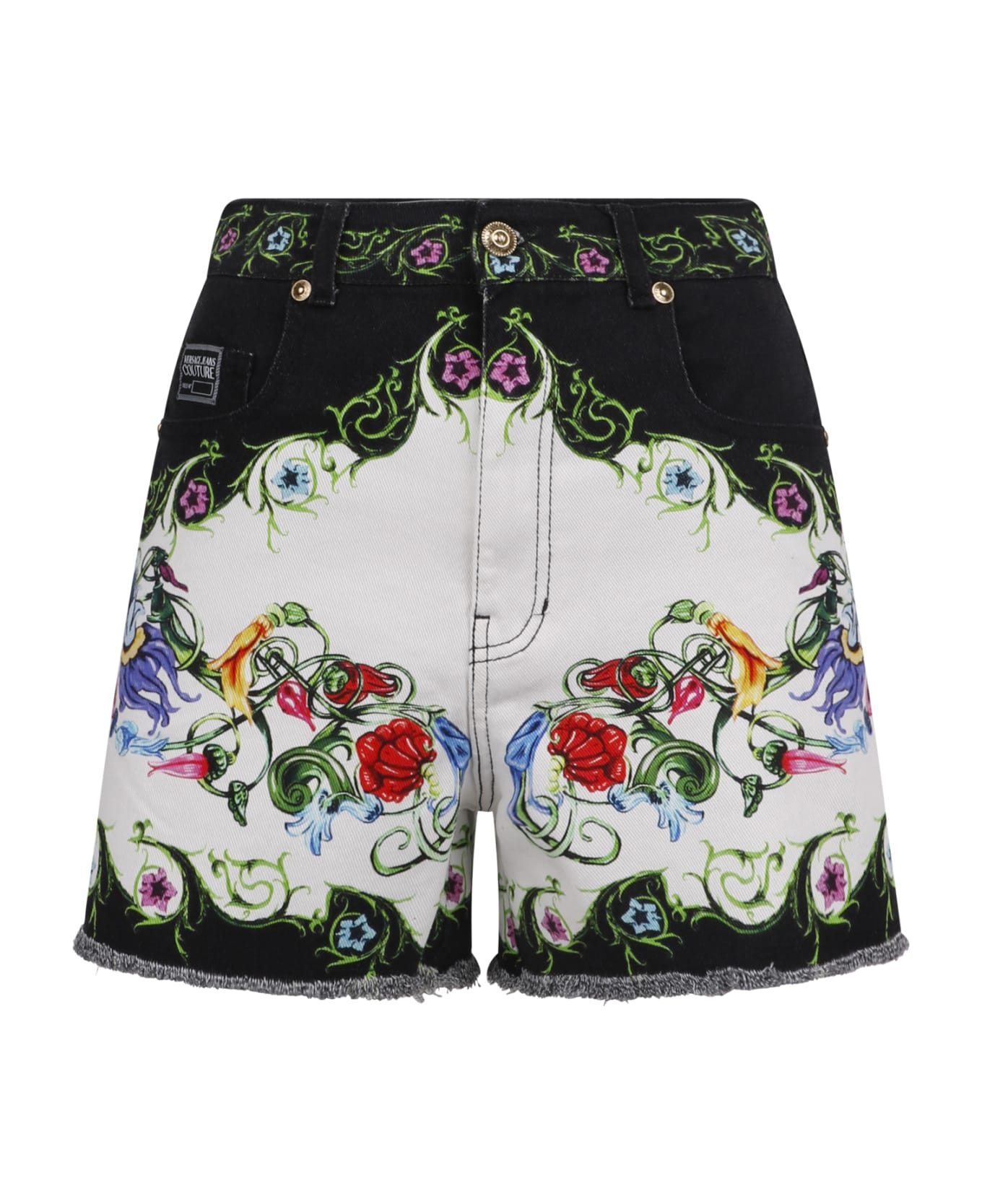Versace Jeans Couture Baroque-print Short Shorts - White