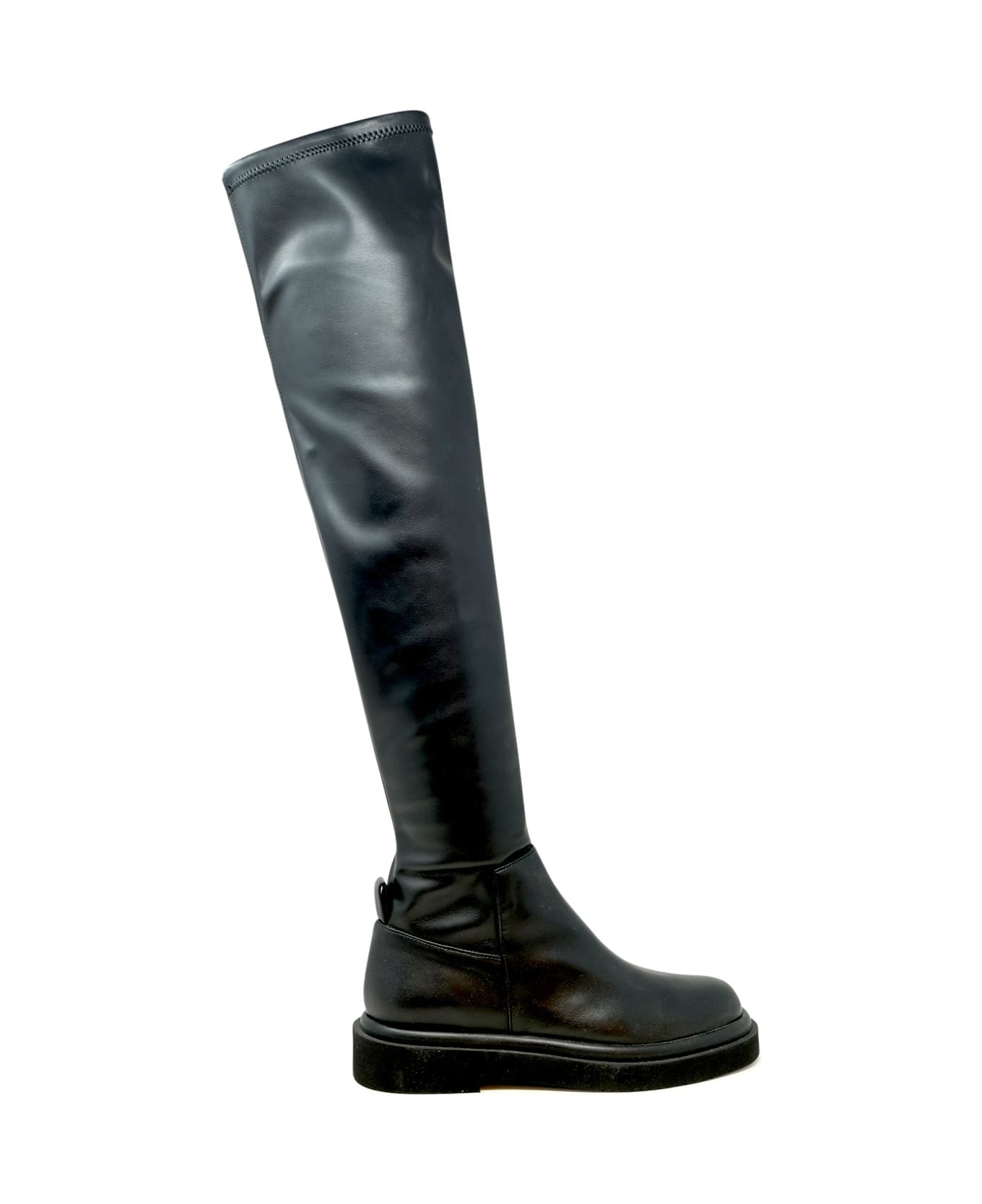 Paloma Barceló Paloma Barcelo Black Leather Over The Knee Kenda Boots