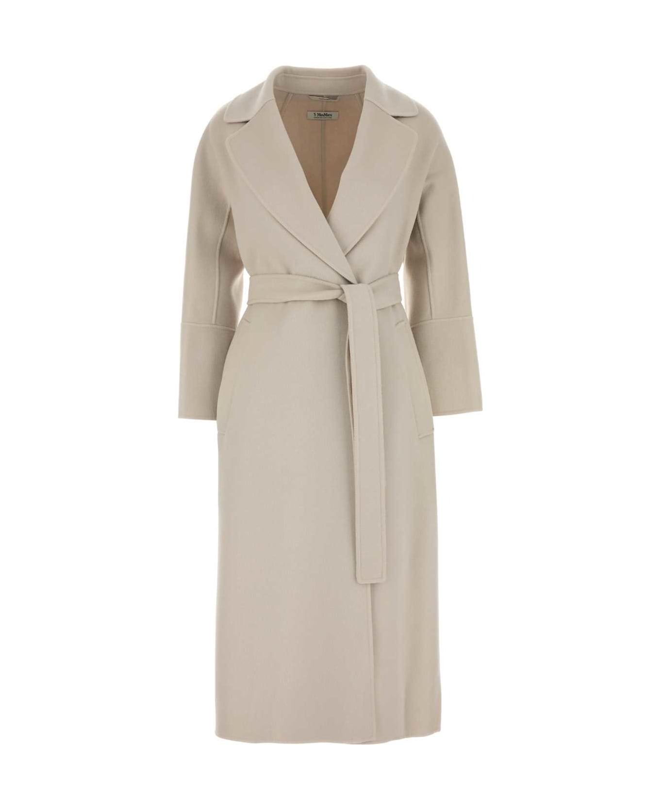 
S Max Mara Chalk Wool Elisa Coat - NATURALE