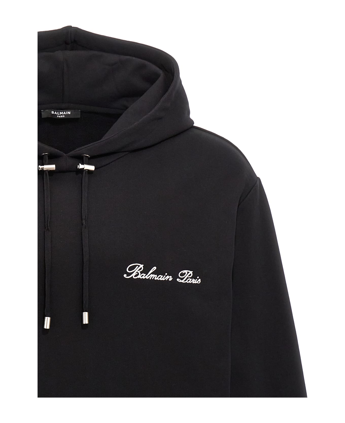 Balmain 'balmain Signature' Hoodie - Eab Noir/blanc