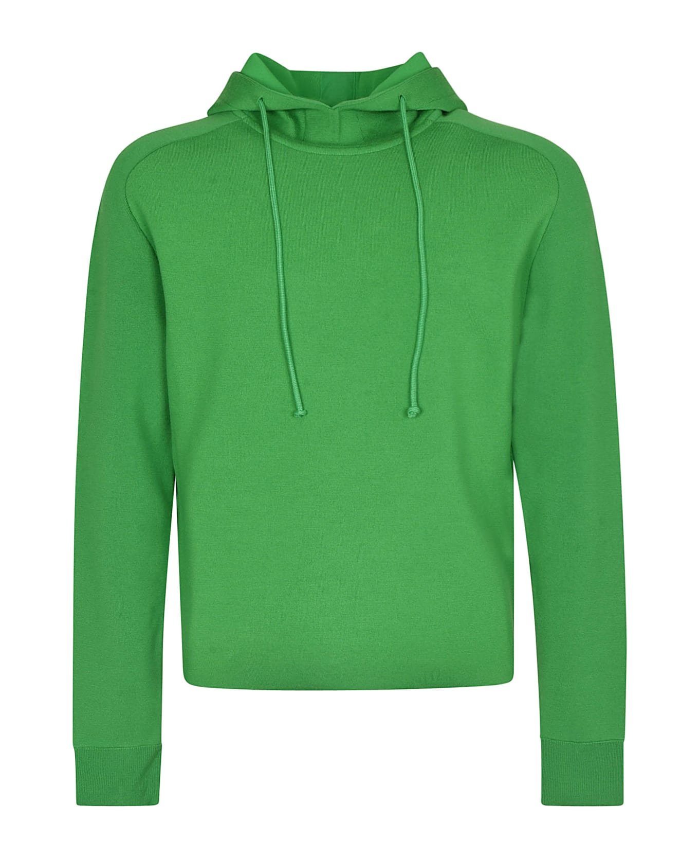 Bottega Veneta Plain Hooded Rib Sweater - GREEN フリース