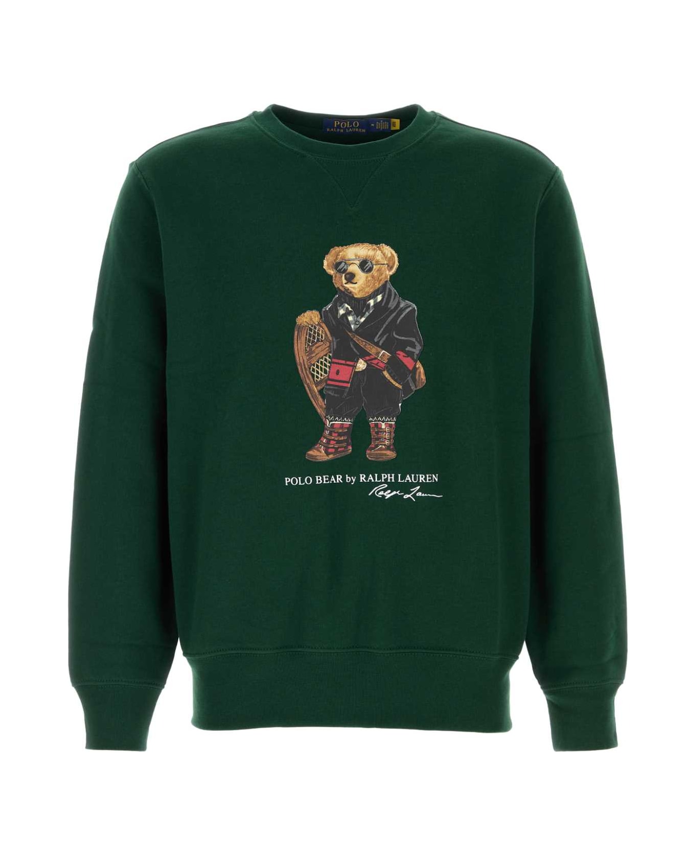 Polo Ralph Lauren Bottle Green Cotton Sweatshirt - FA25MOSSAGATEHOLIDAY