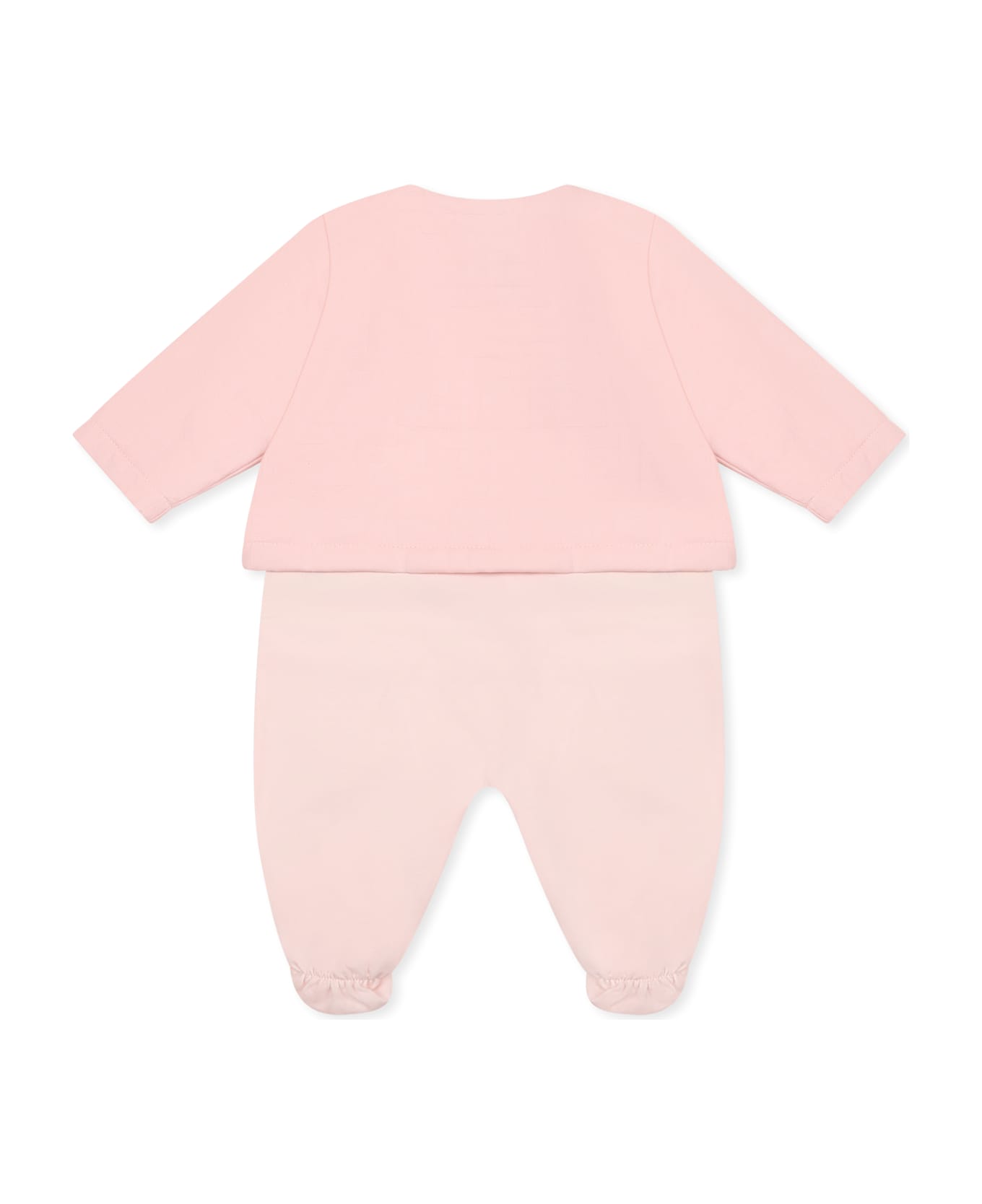 Fendi Pink Babygrow Set For Baby Girl With Ff - Pink