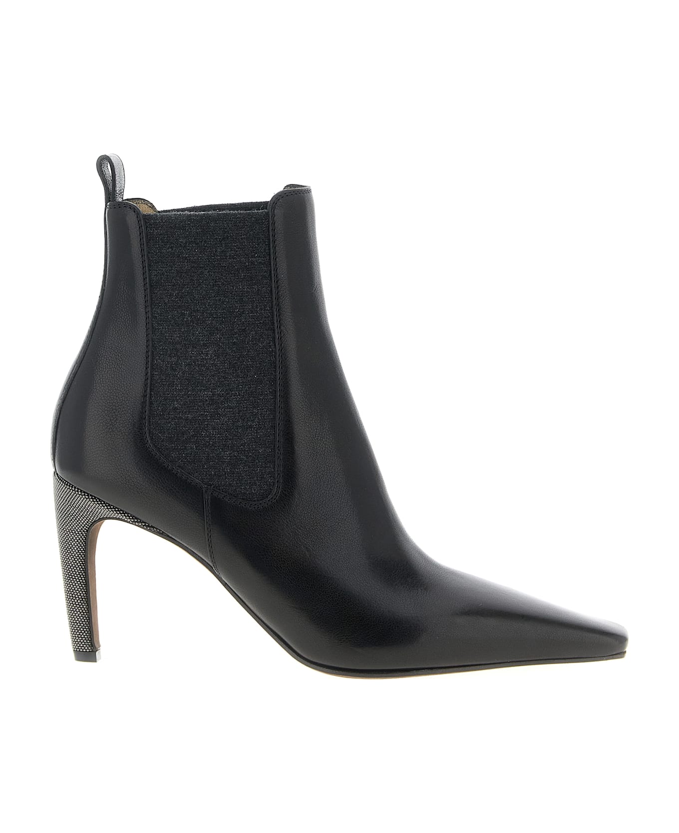 Brunello Cucinelli 
precious Block Heels
 Ankle Boots - Black  