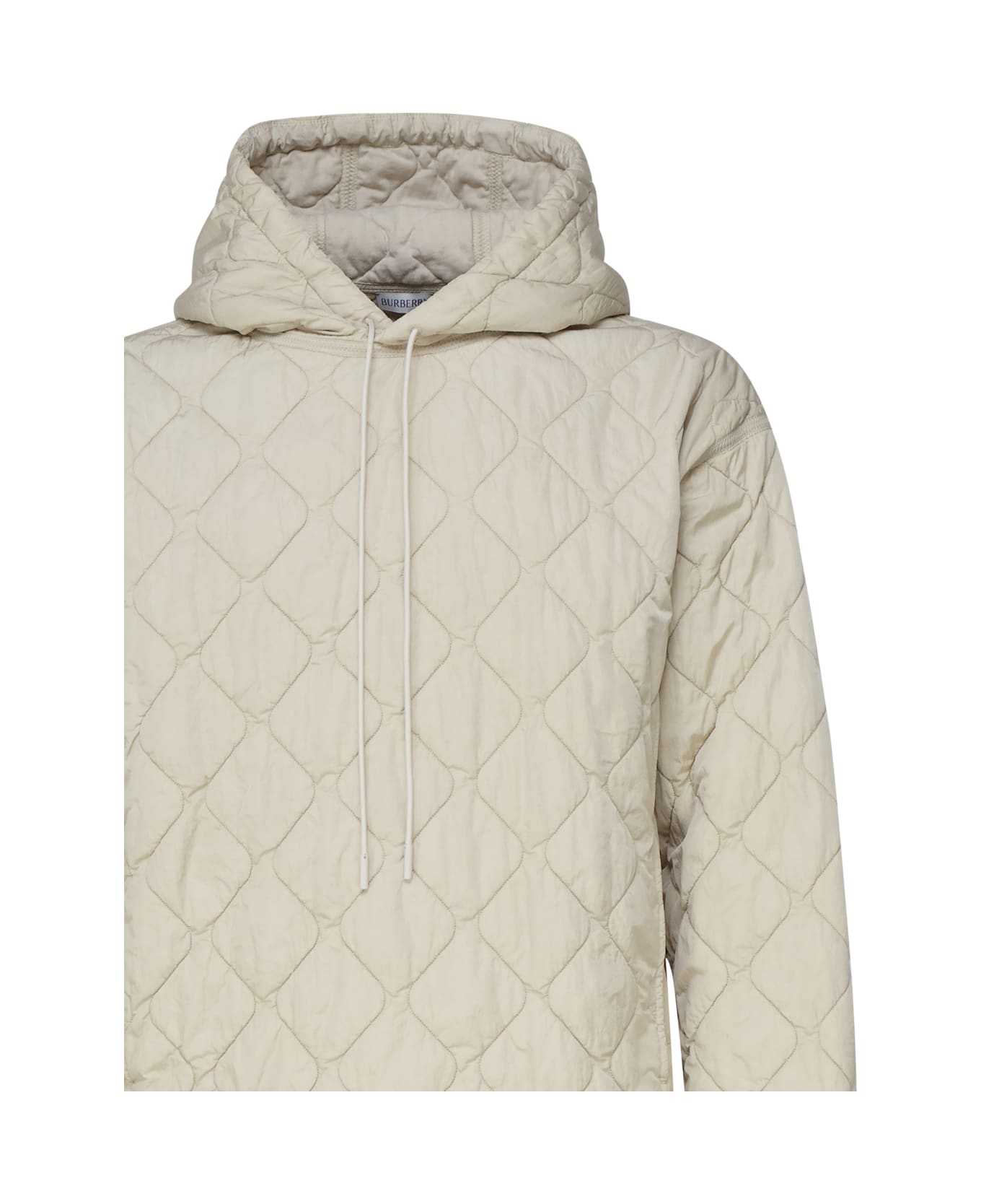 Burberry Quilted Sweatshirt With Hood And Drawstring - Soap