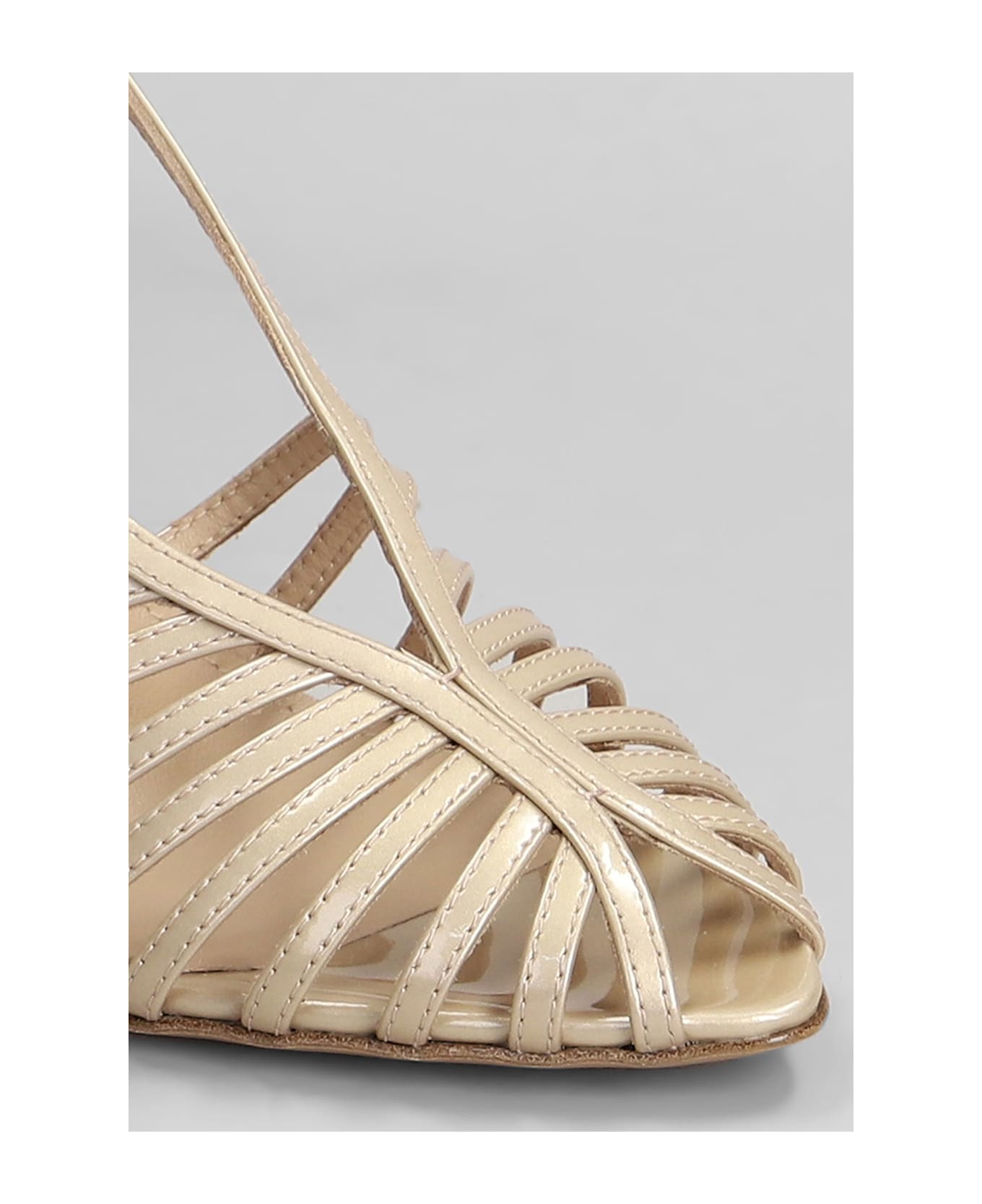 Lola Cruz Diana 95 Sandals In Powder Leather - powder