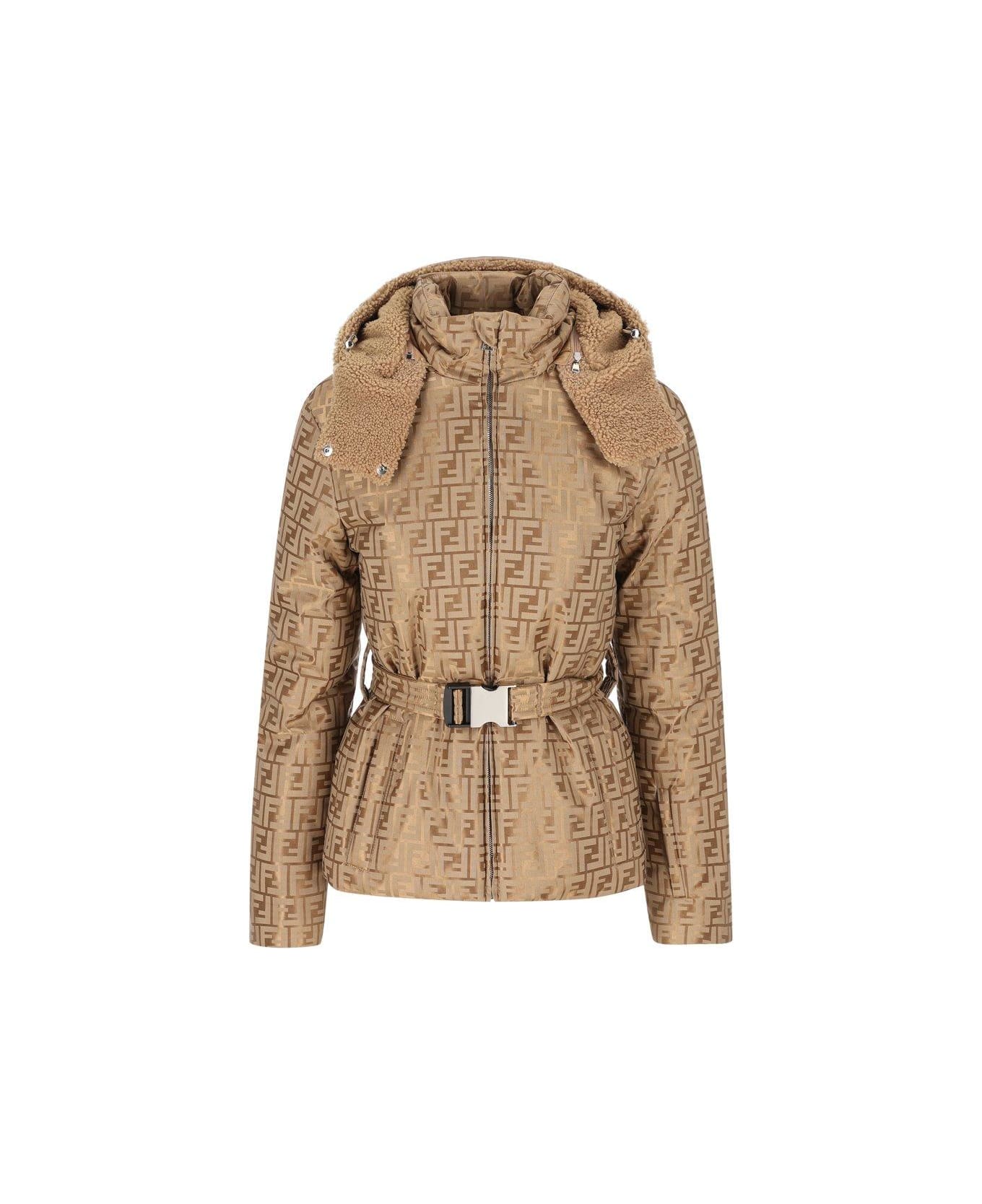 Fendi Ski Belted Monogrammed Jacket - Portabella