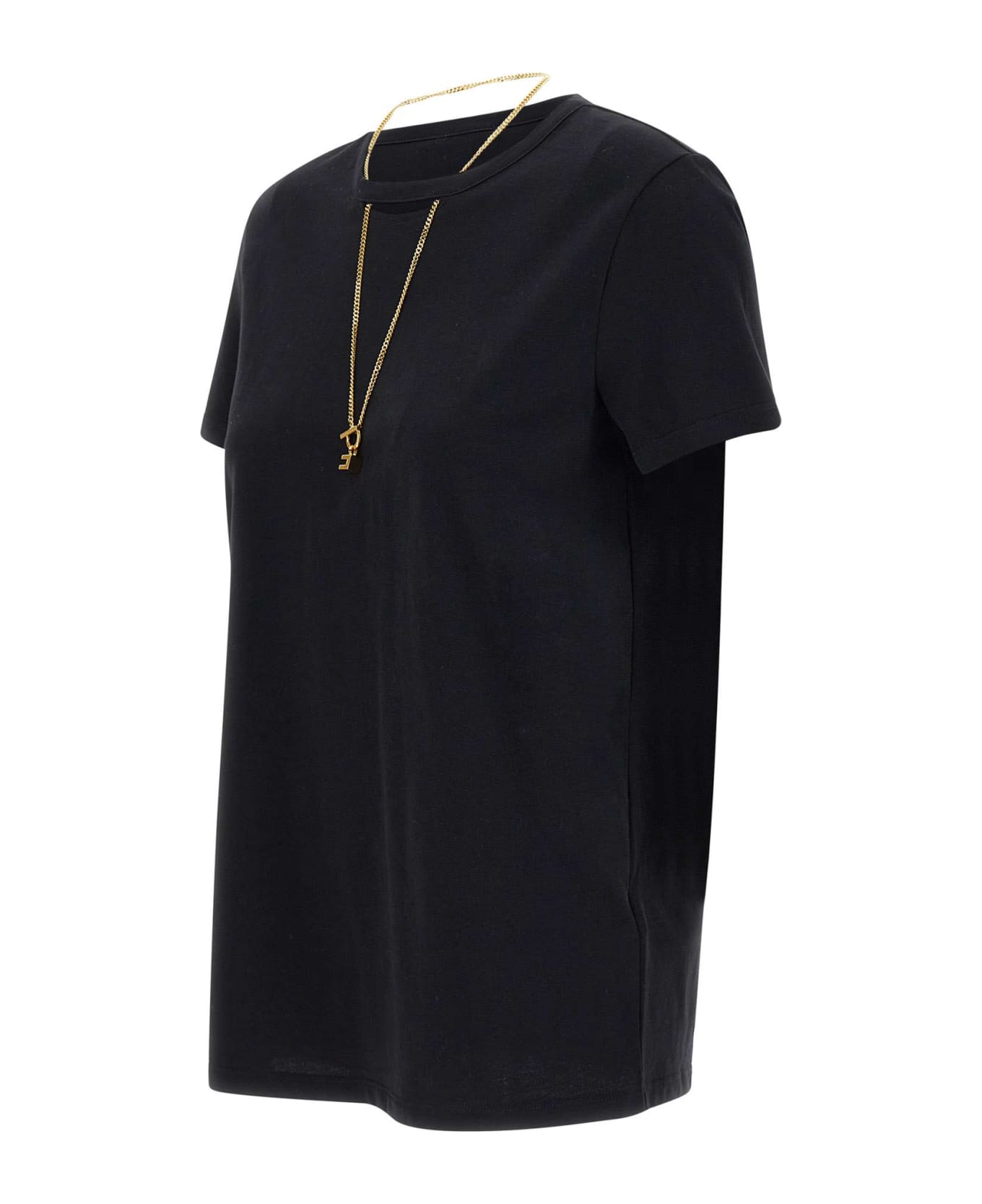 Elisabetta Franchi "urban" Cotton Jersey T-shirt - BLACK
