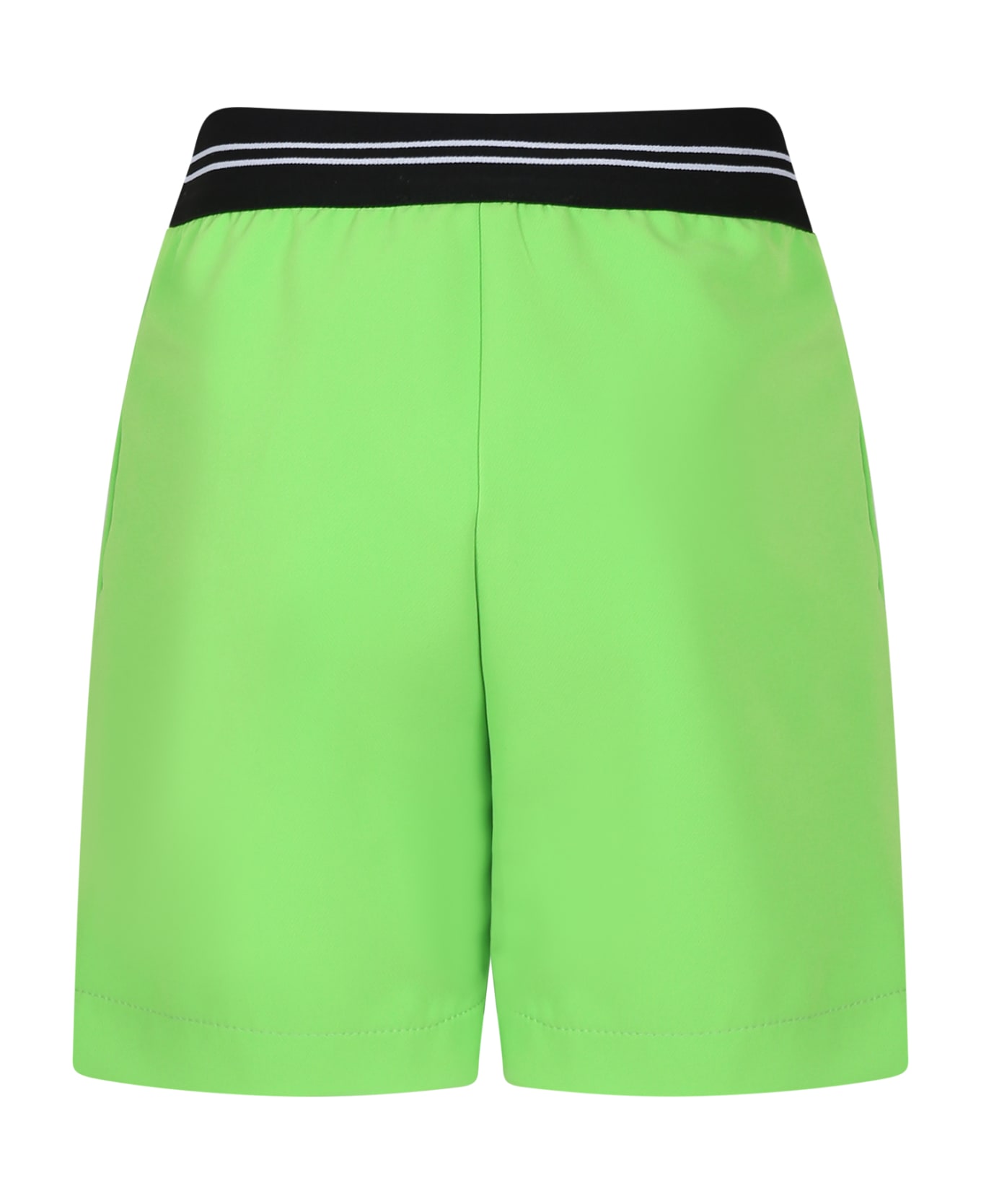 MSGM Green Shorts For Girl With Logo - Green