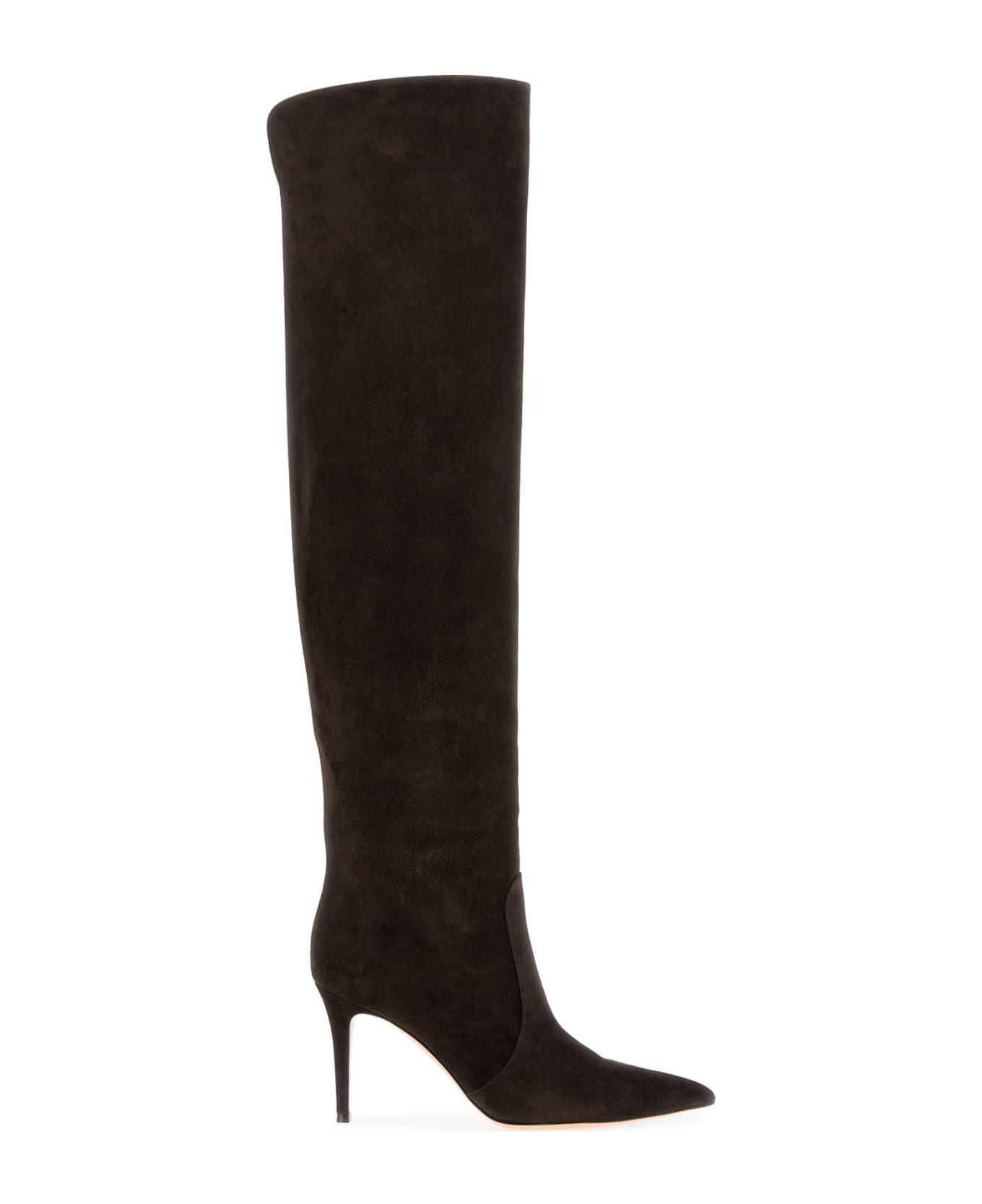 Gianvito Rossi Brown Suede Hansen Boots - MOKA
