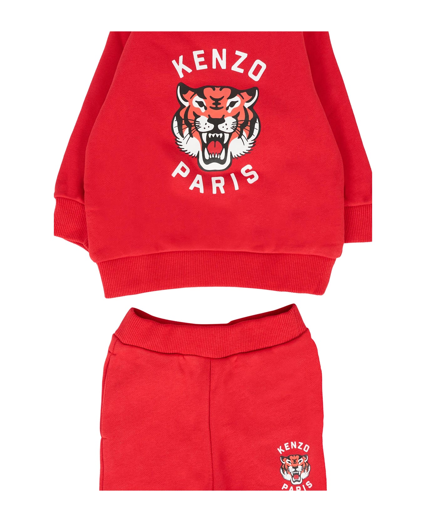 Kenzo Kids Red Suit For Baby Boy With Lucky Tiger - Red ボディスーツ＆セットアップ