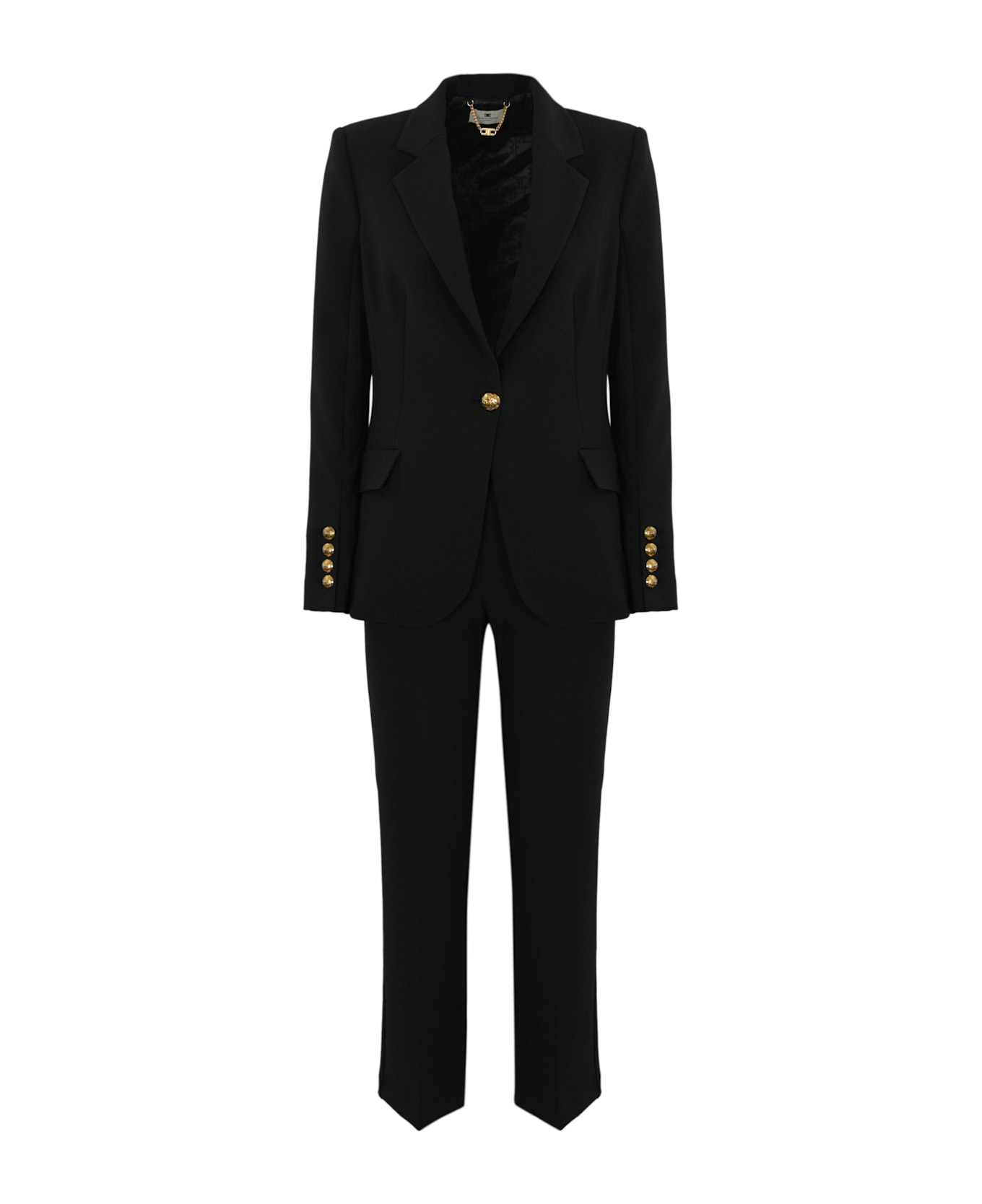 Elisabetta Franchi Single-breasted Crepe Suit - Nero