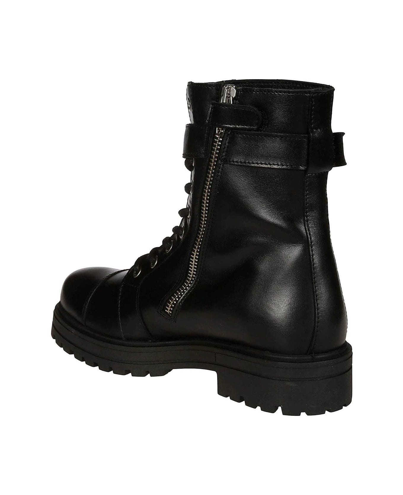 Balmain Logo-plaque Round Toe Boots - Nero