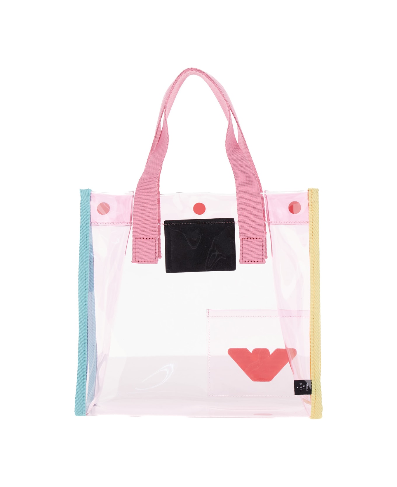 Emporio Armani Multicolor Crossbody Bag With Logo Patch In Pvc Girl - Multicolor