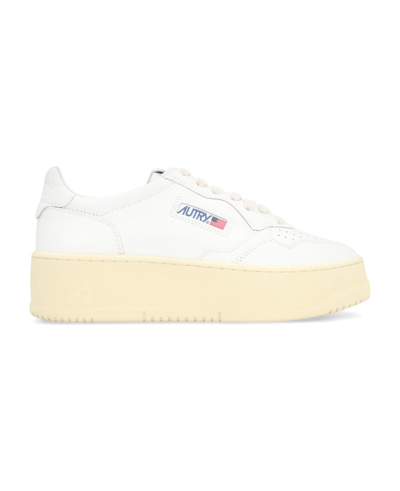 Autry Medalist Leather Platform Sneakers - White
